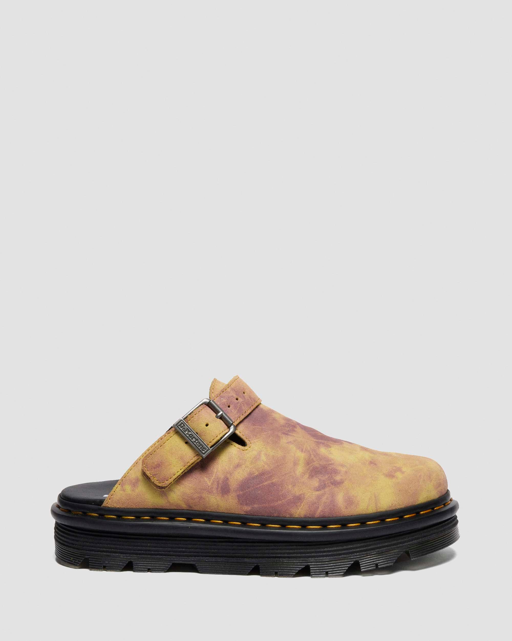 Zebzag Casual suède slingback platform mules in Geel