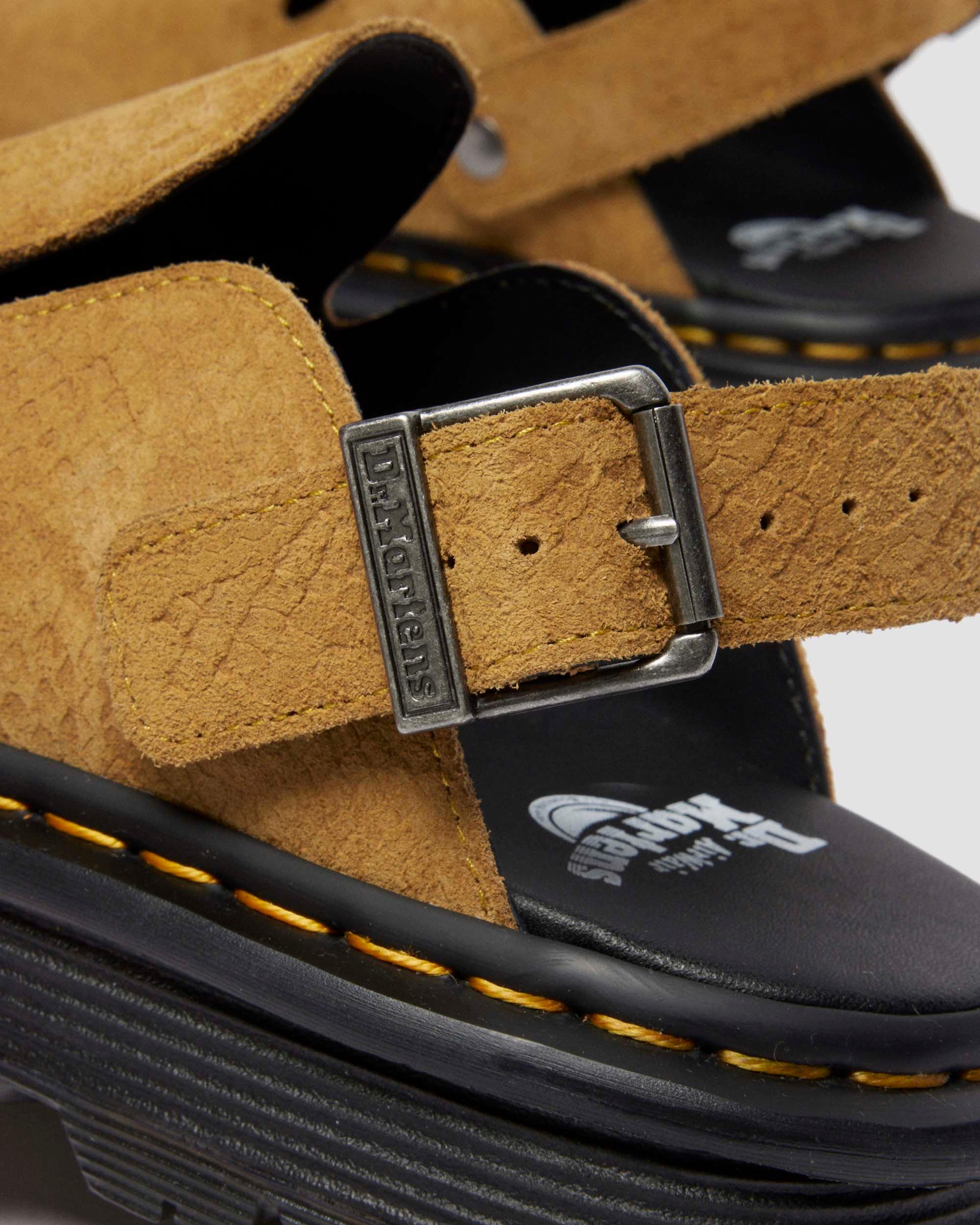 Mules platform Zebzag in camoscio con cinturino in Ambrato