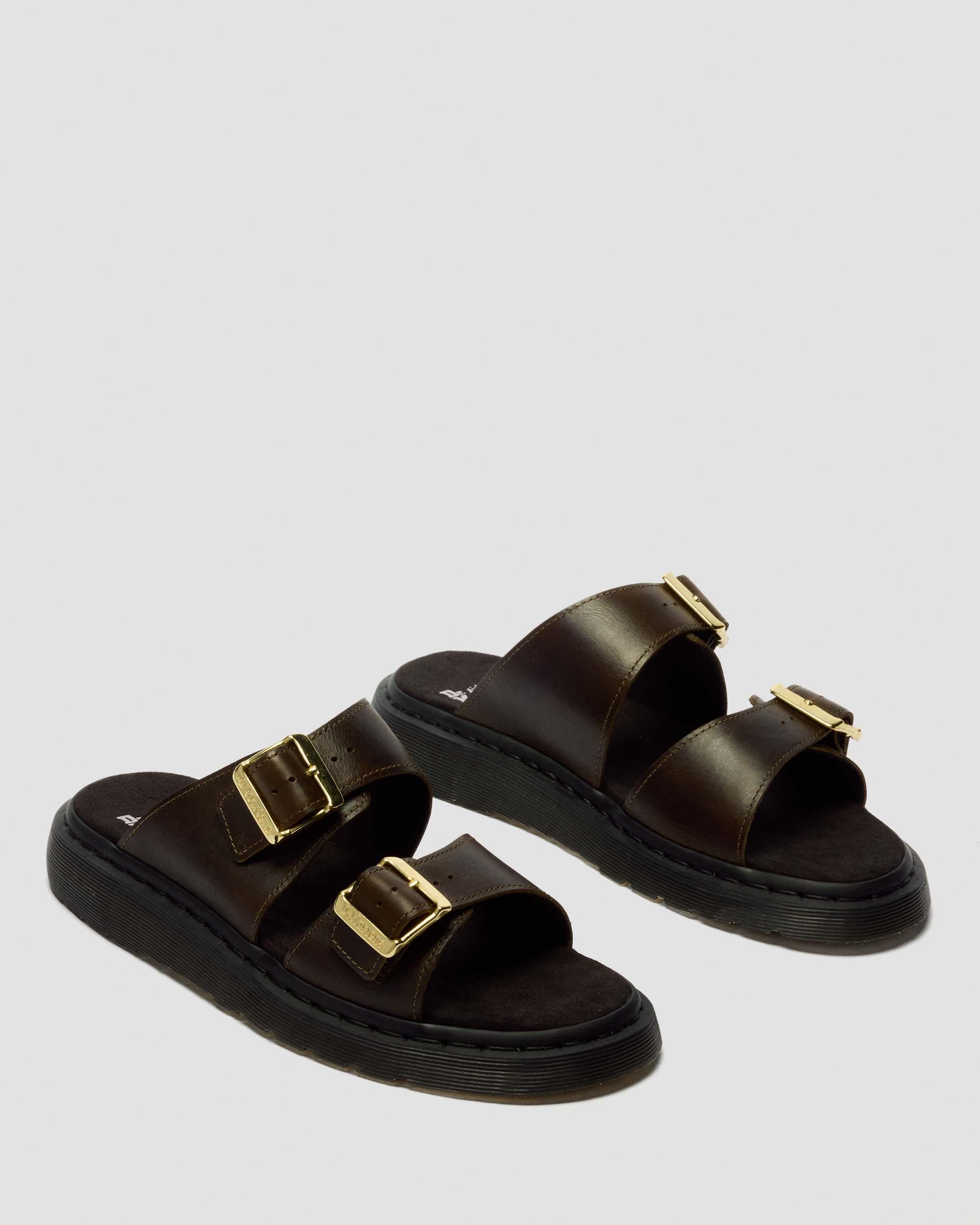 Josef Two Strap Leather Sandals in Olive | Dr. Martens