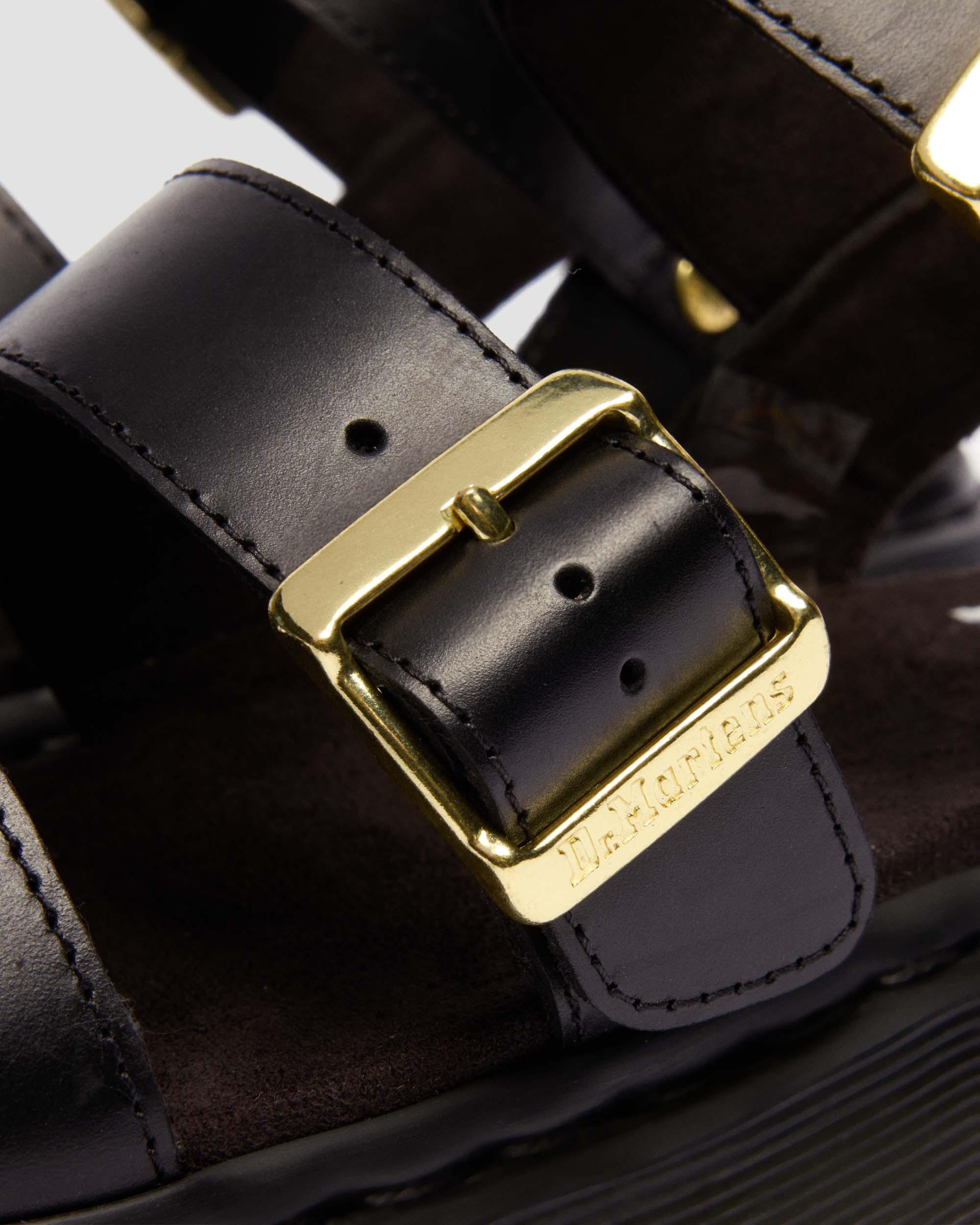 Sandales spartiates Gryphon en cuir Atlas in Noir