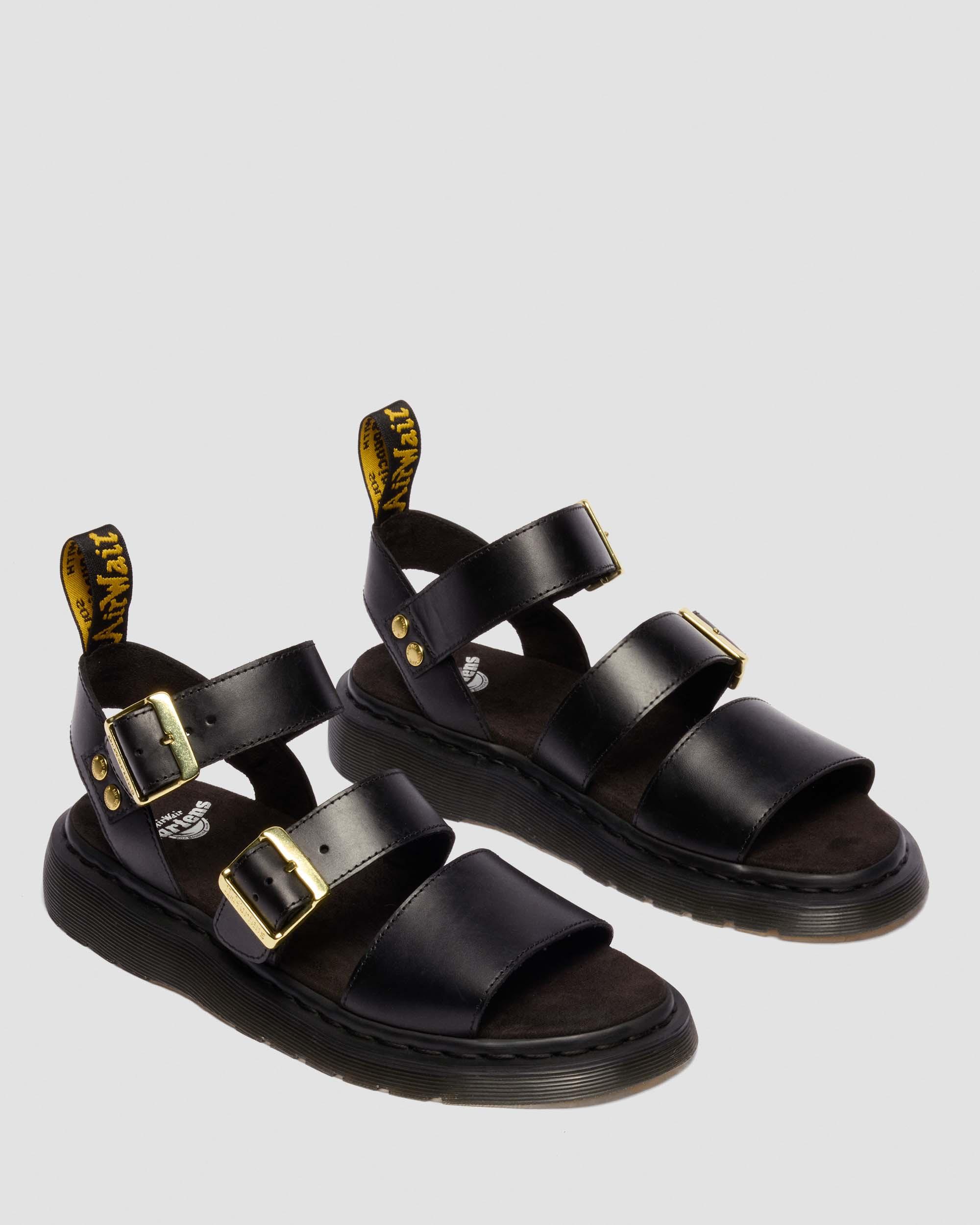 Sandales spartiates Gryphon en cuir Atlas in Noir