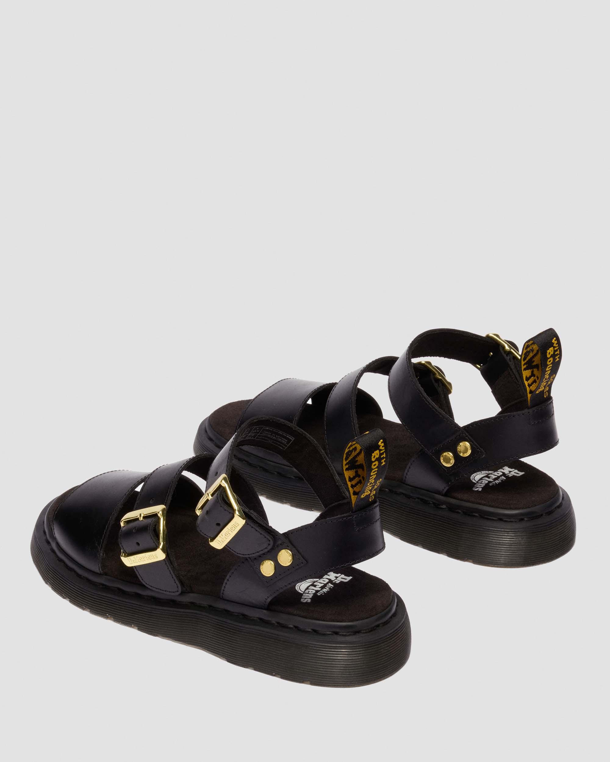 Sandales spartiates Gryphon en cuir Atlas in Noir