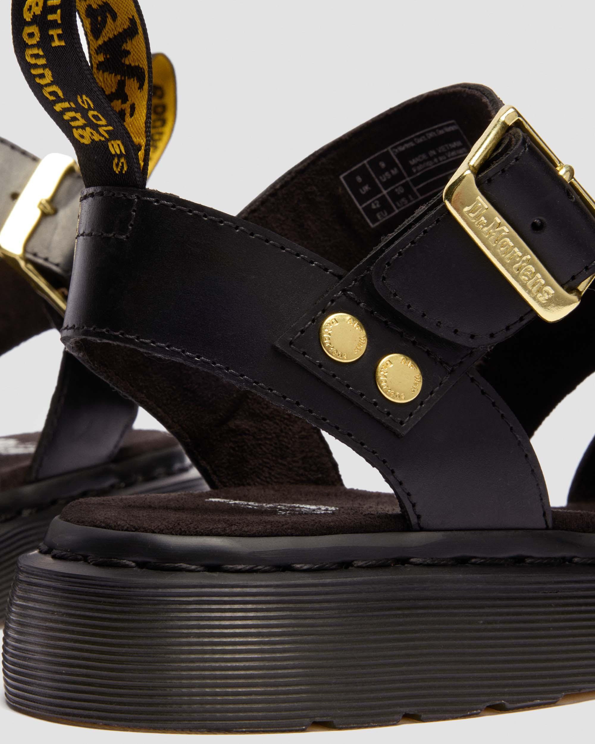 Sandales spartiates Gryphon en cuir Atlas in Noir