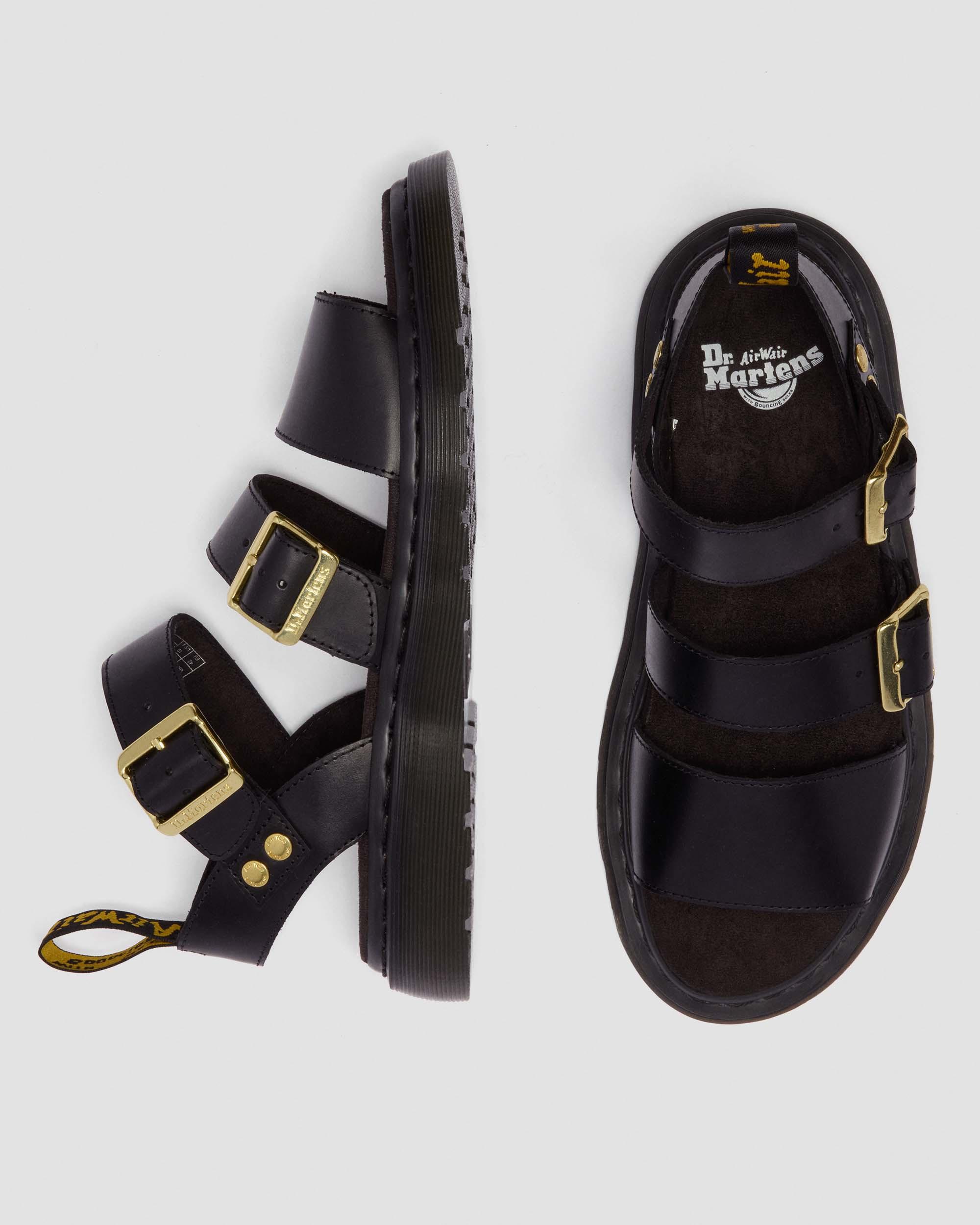Sandales spartiates Gryphon en cuir Atlas in Noir