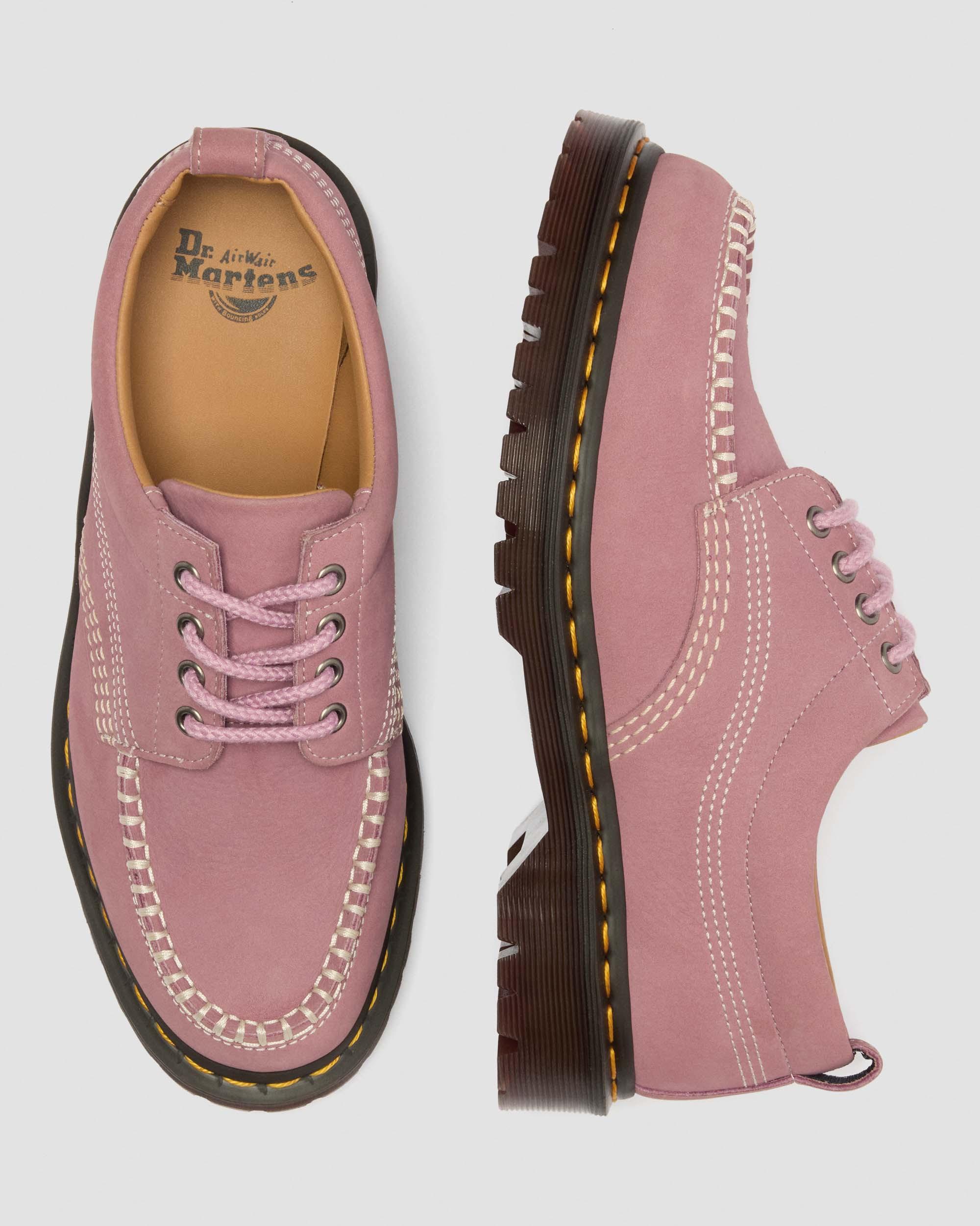 Lowell Nubuck Moc Toe Shoes in Dusty Rose
