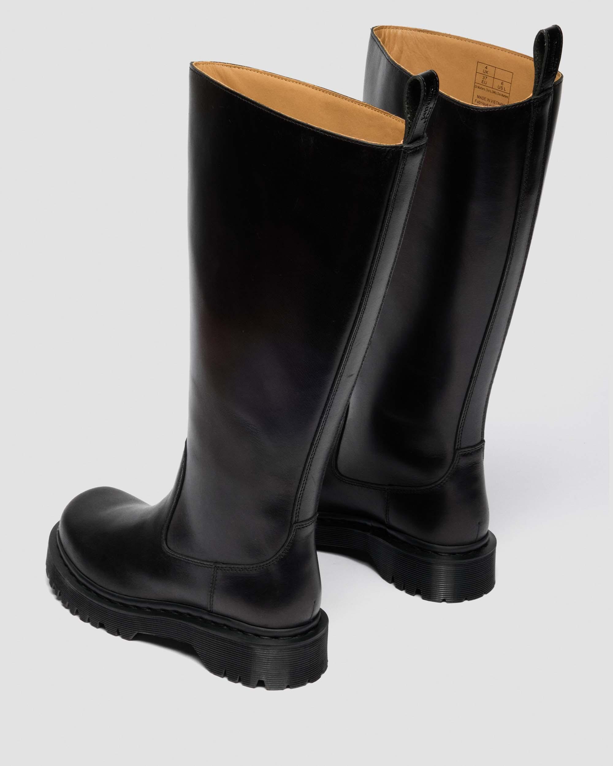 Rejena Hi Old Harness Leather Boots in Black