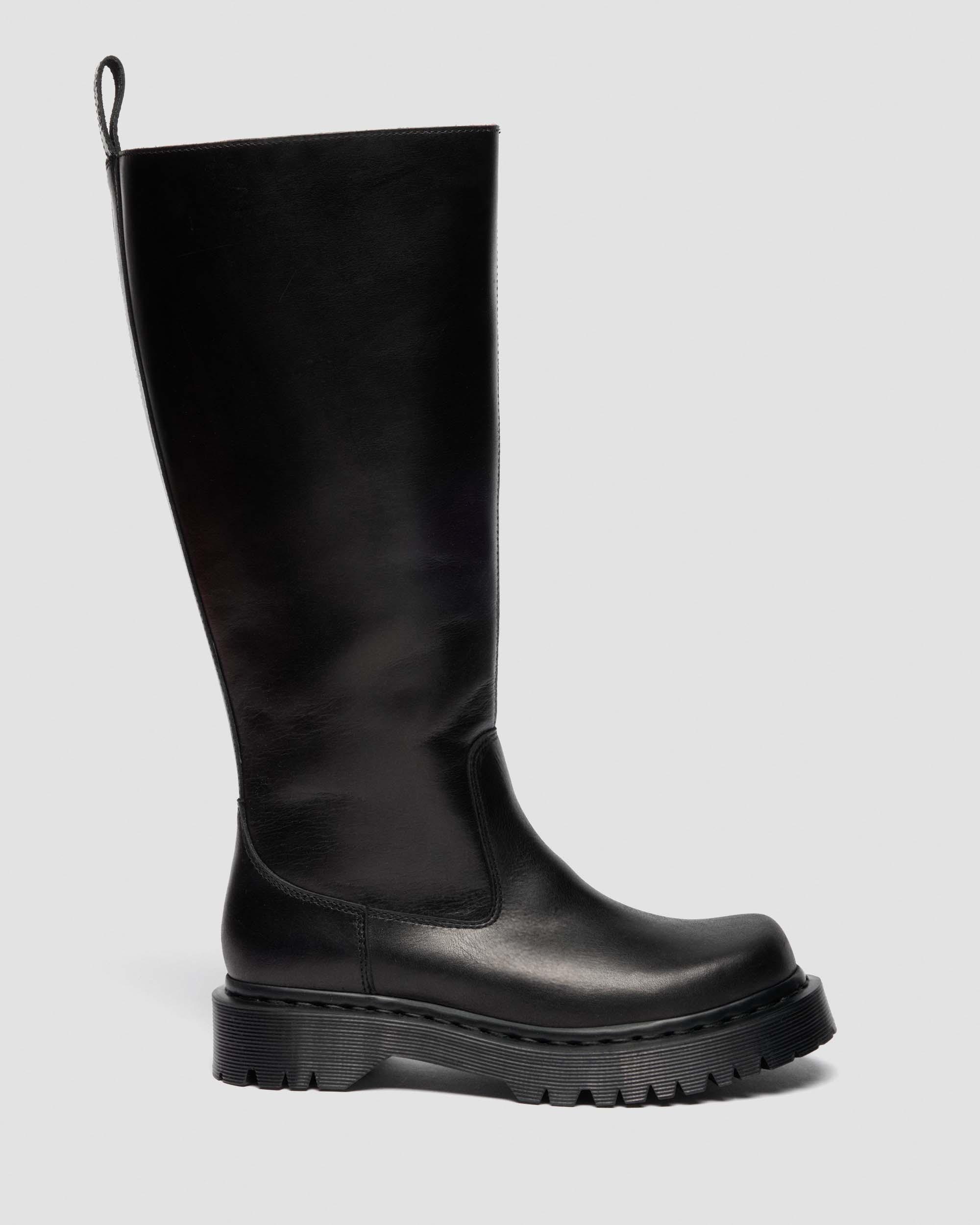 Rejena Hi Old Harness Leather Boots in Black