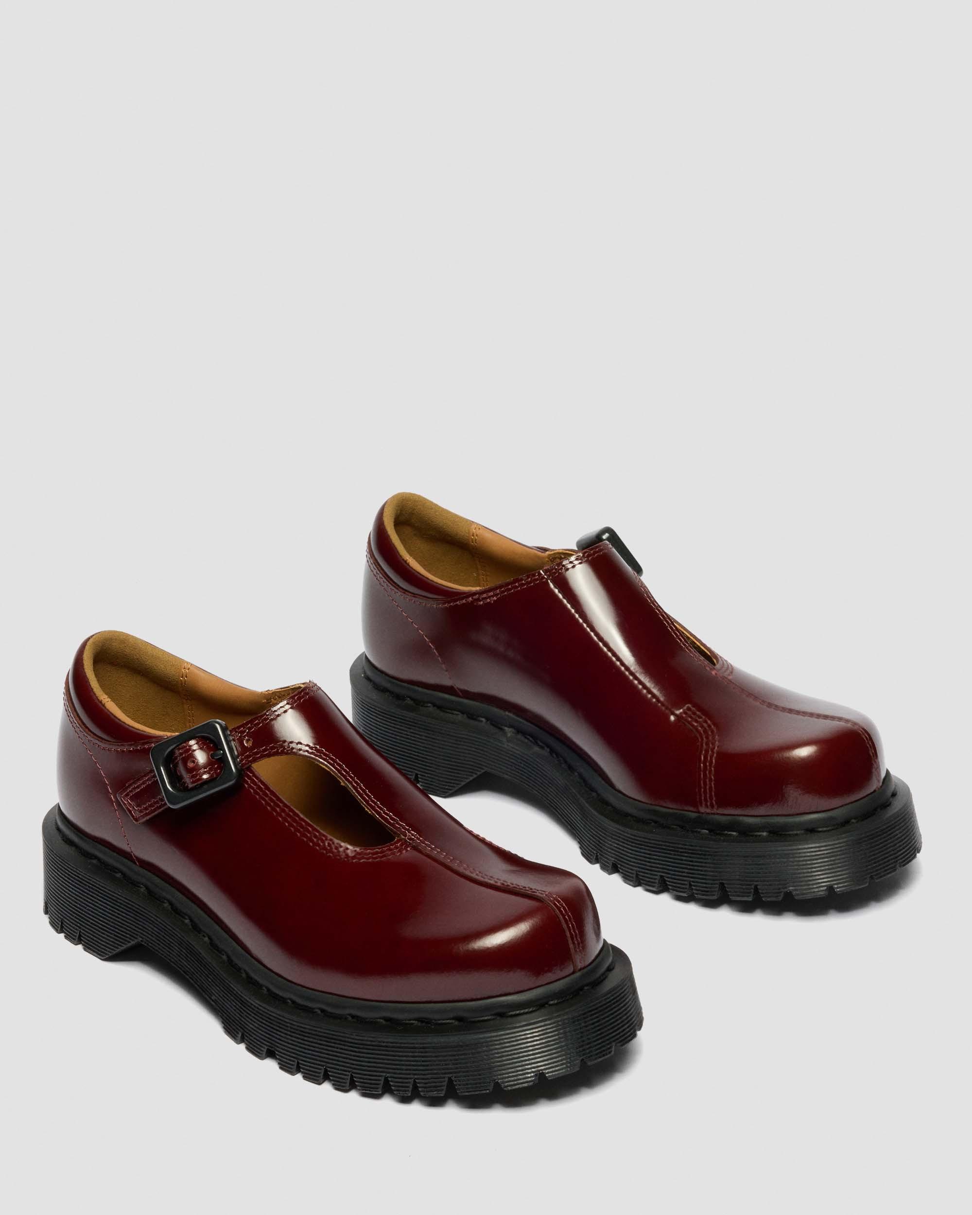 Babies Rejena en cuir Laquered in Rouge Cherry Red