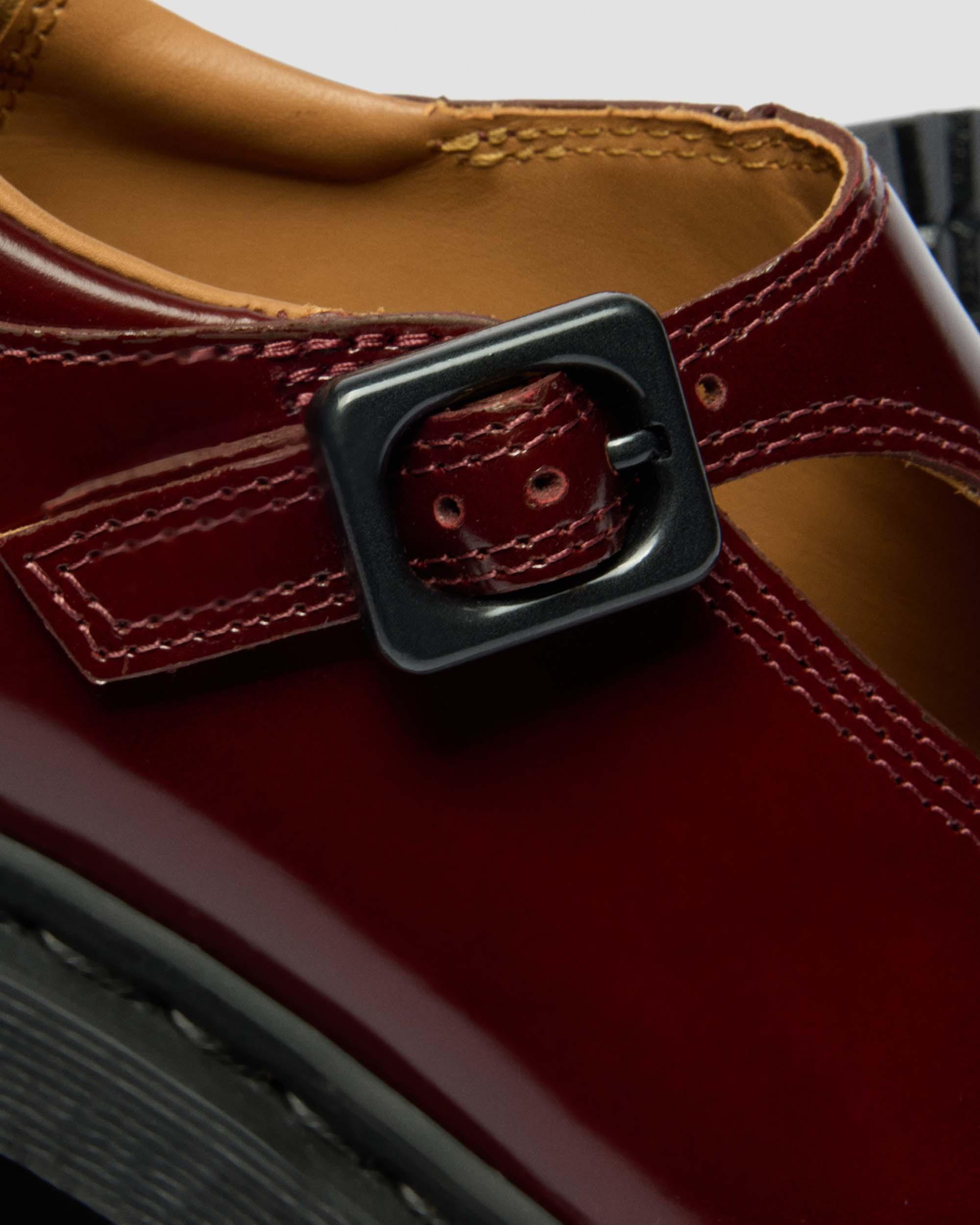 Babies Rejena en cuir Laquered in Rouge Cherry Red