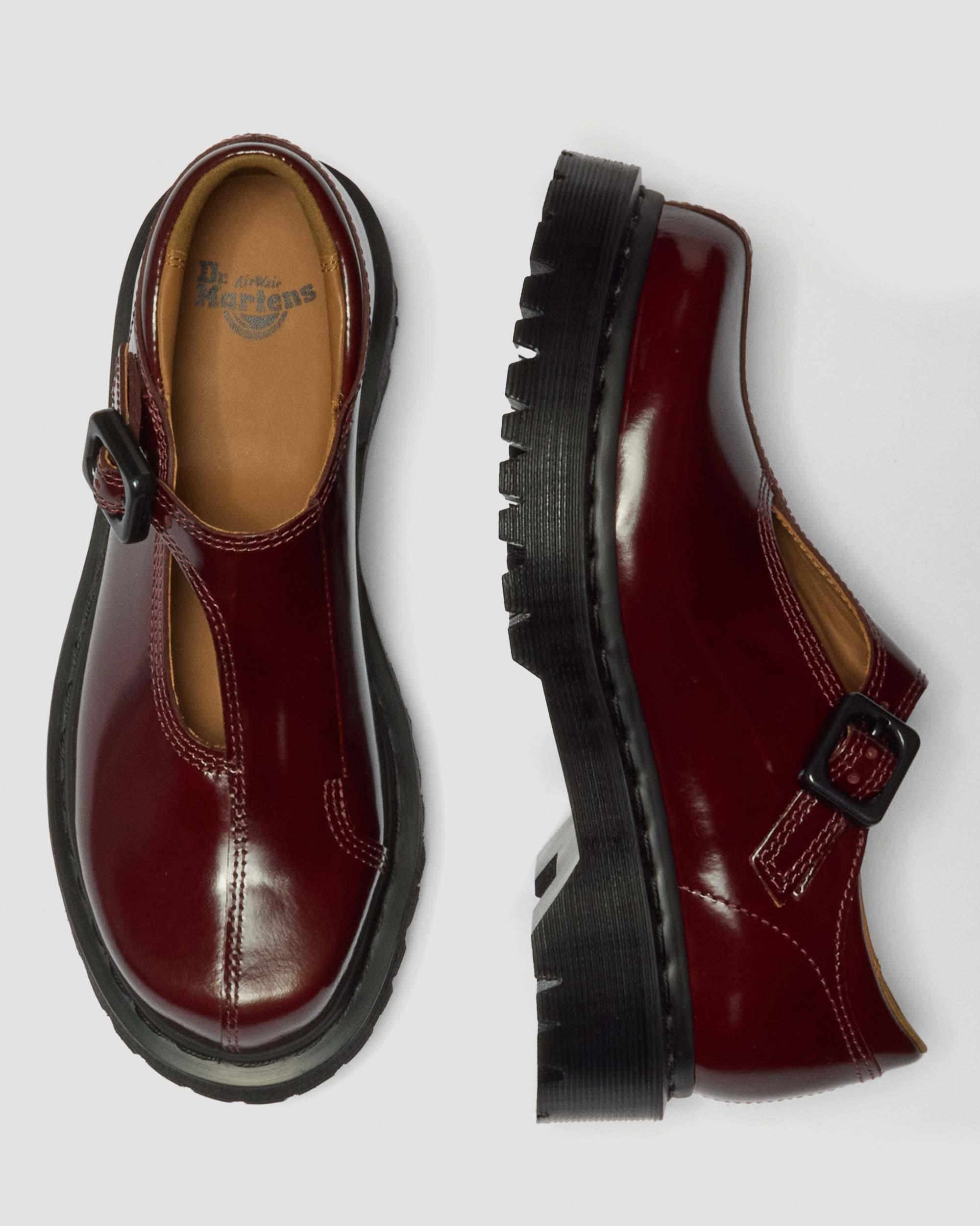 Babies Rejena en cuir Laquered in Rouge Cherry Red