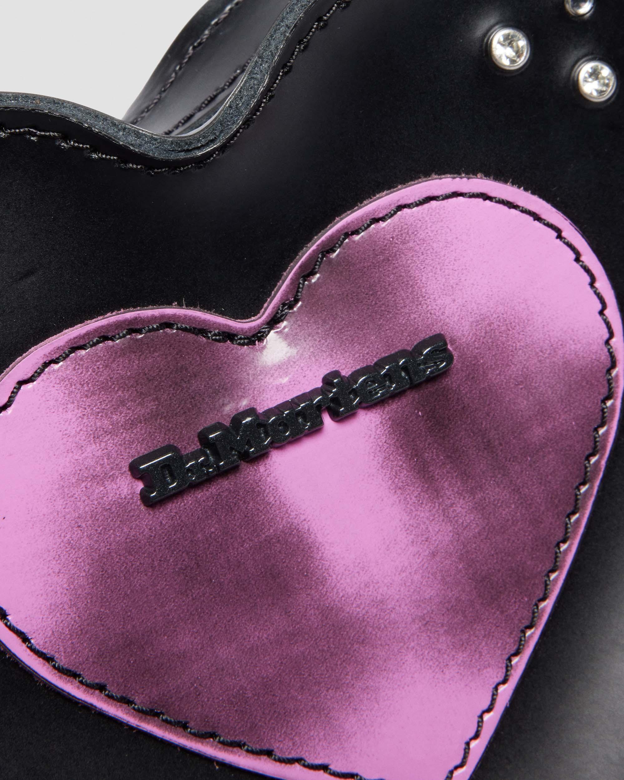  Micro Heart Bratz Leather Bag  in Black+Bratz Purple