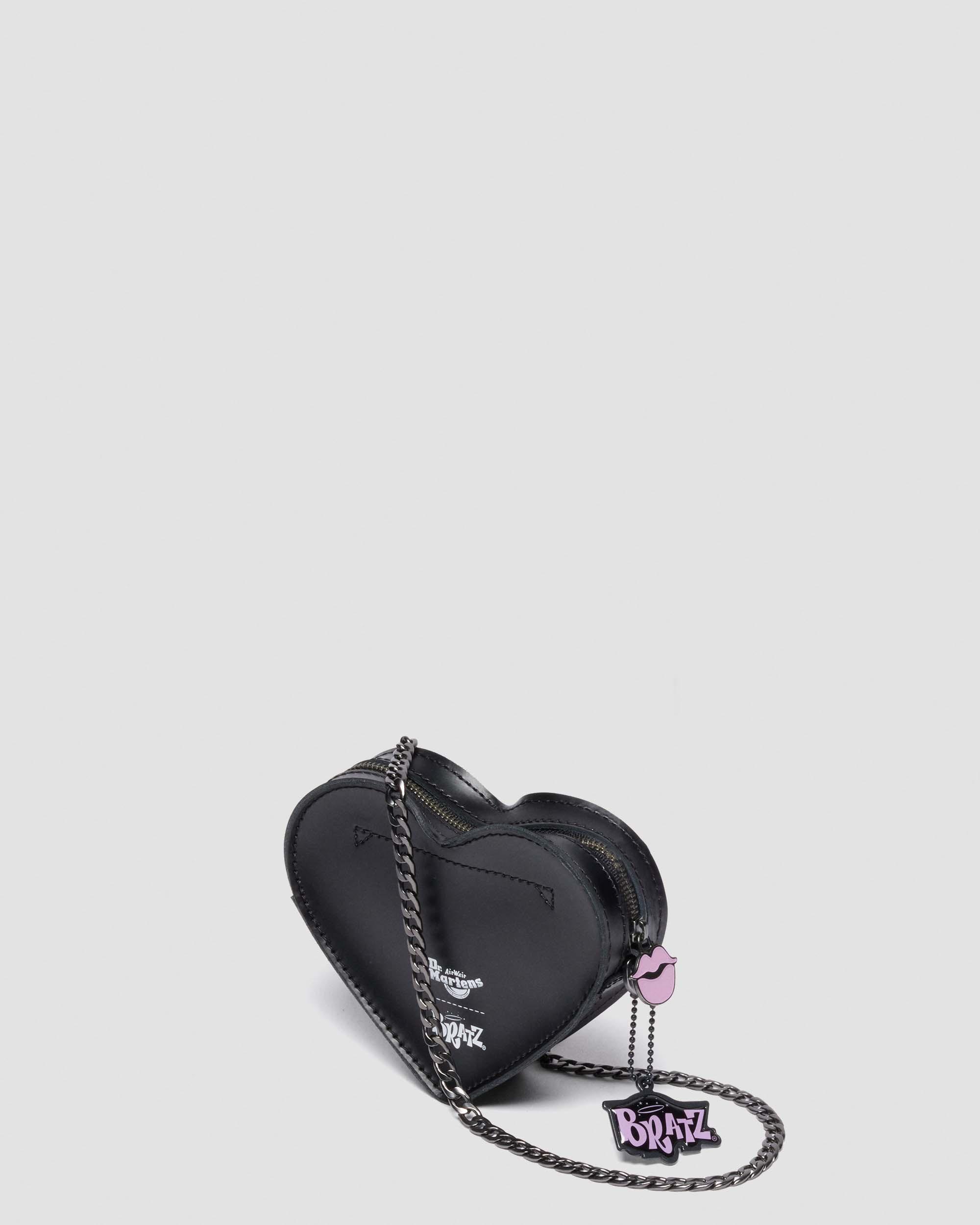  Micro Heart Bratz Leather Bag  in Black+Bratz Purple