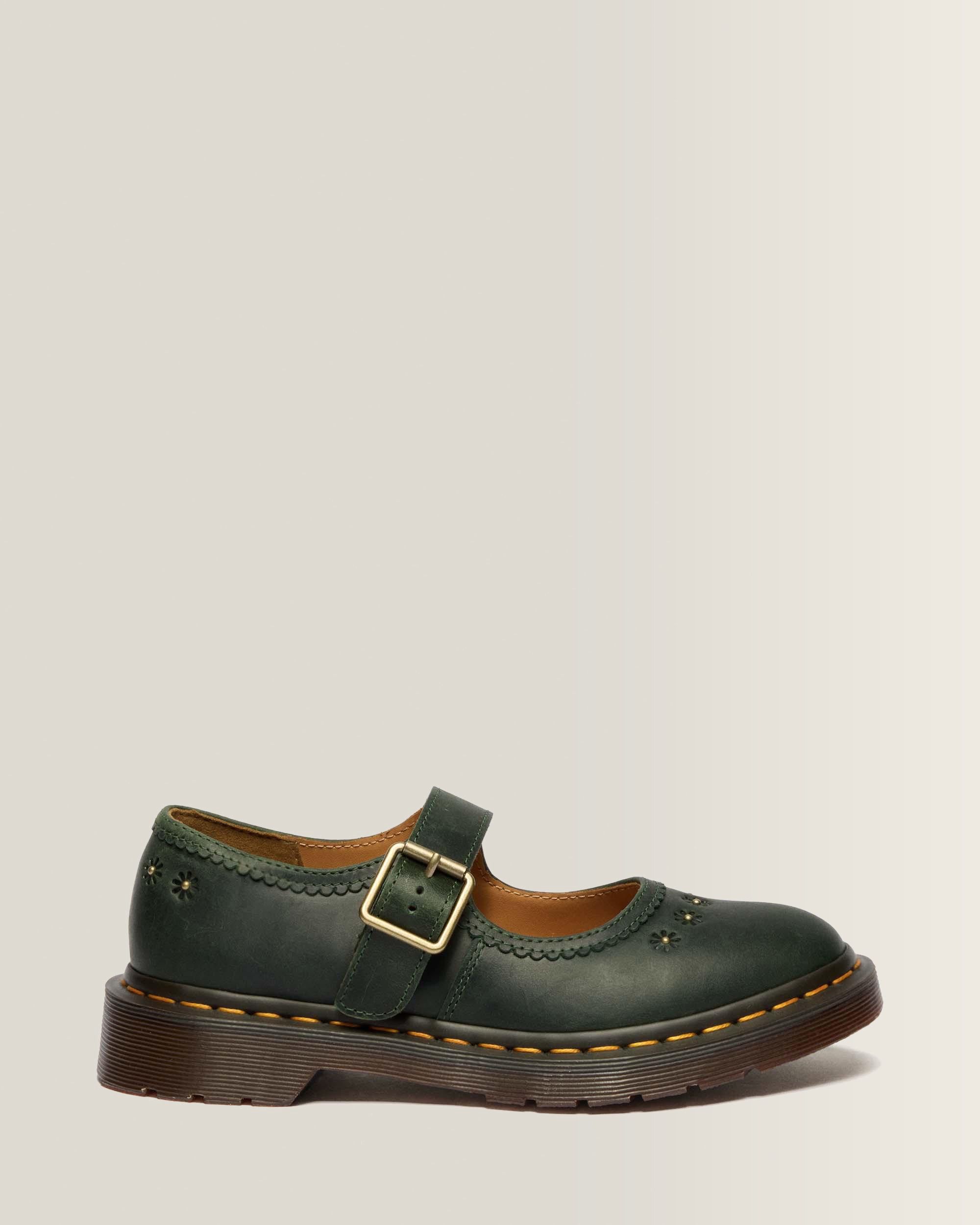 Mary Jane Flower Crazy Horse Leather Shoes product image
