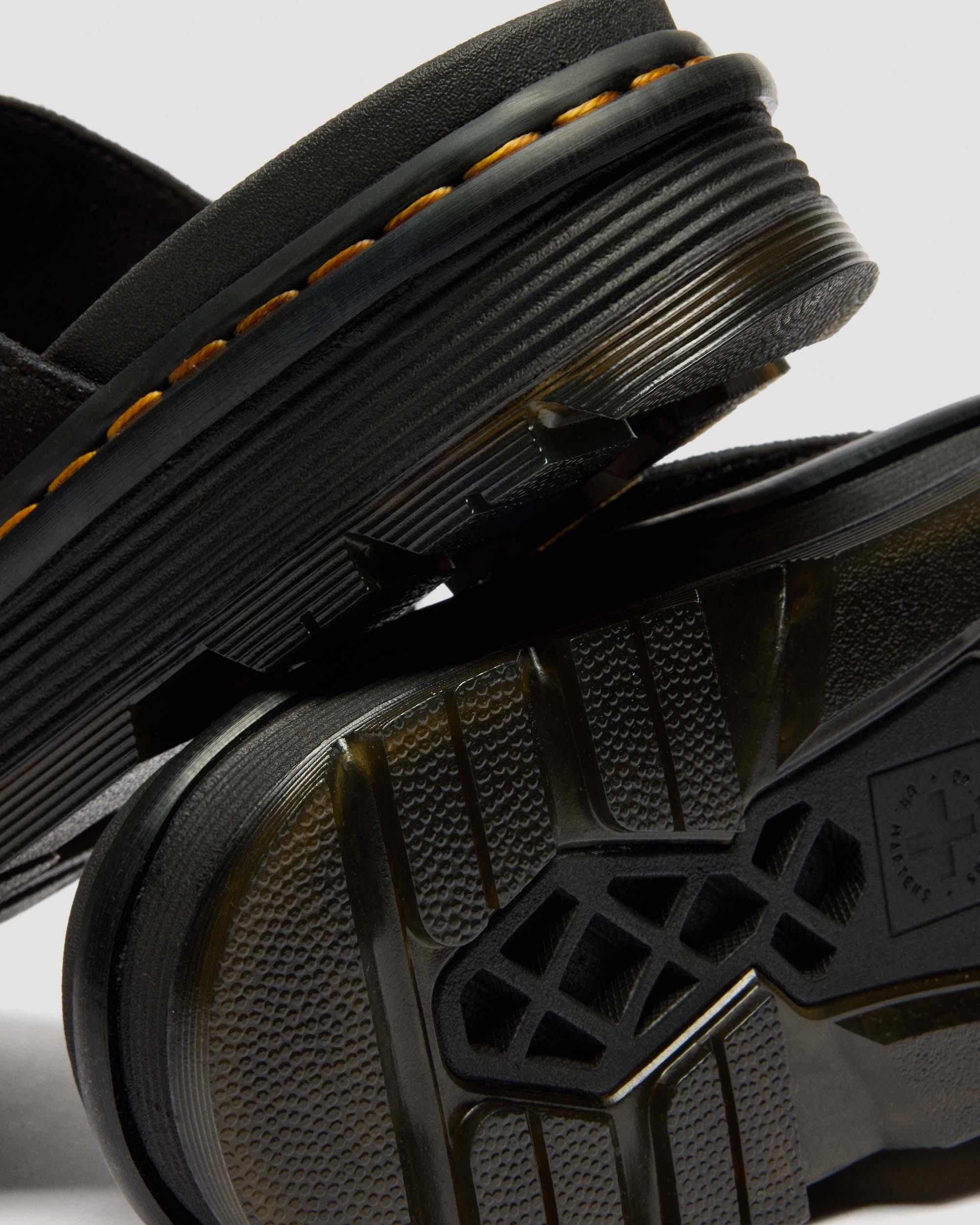 Zebzag Suede Platform Slides in Black