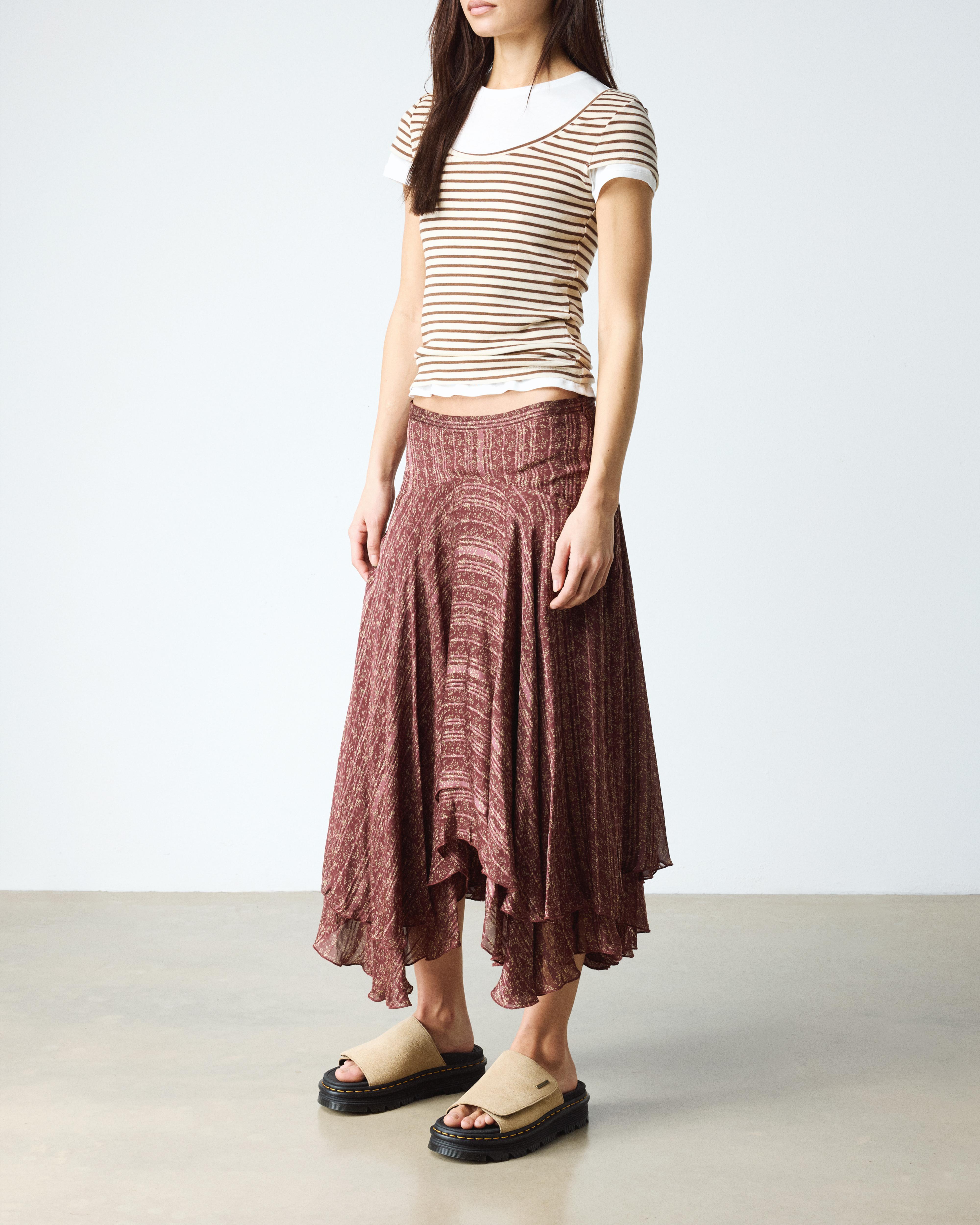 Zebzag-platformsandaler i ruskind in Cámel