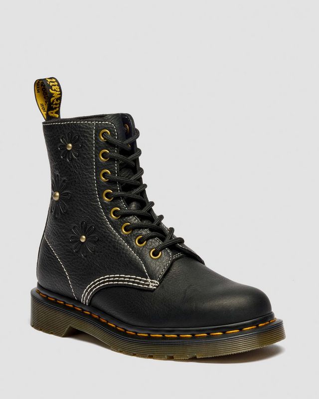 PASCAL FLOWER GRIZZLY LEATHER BOOTS