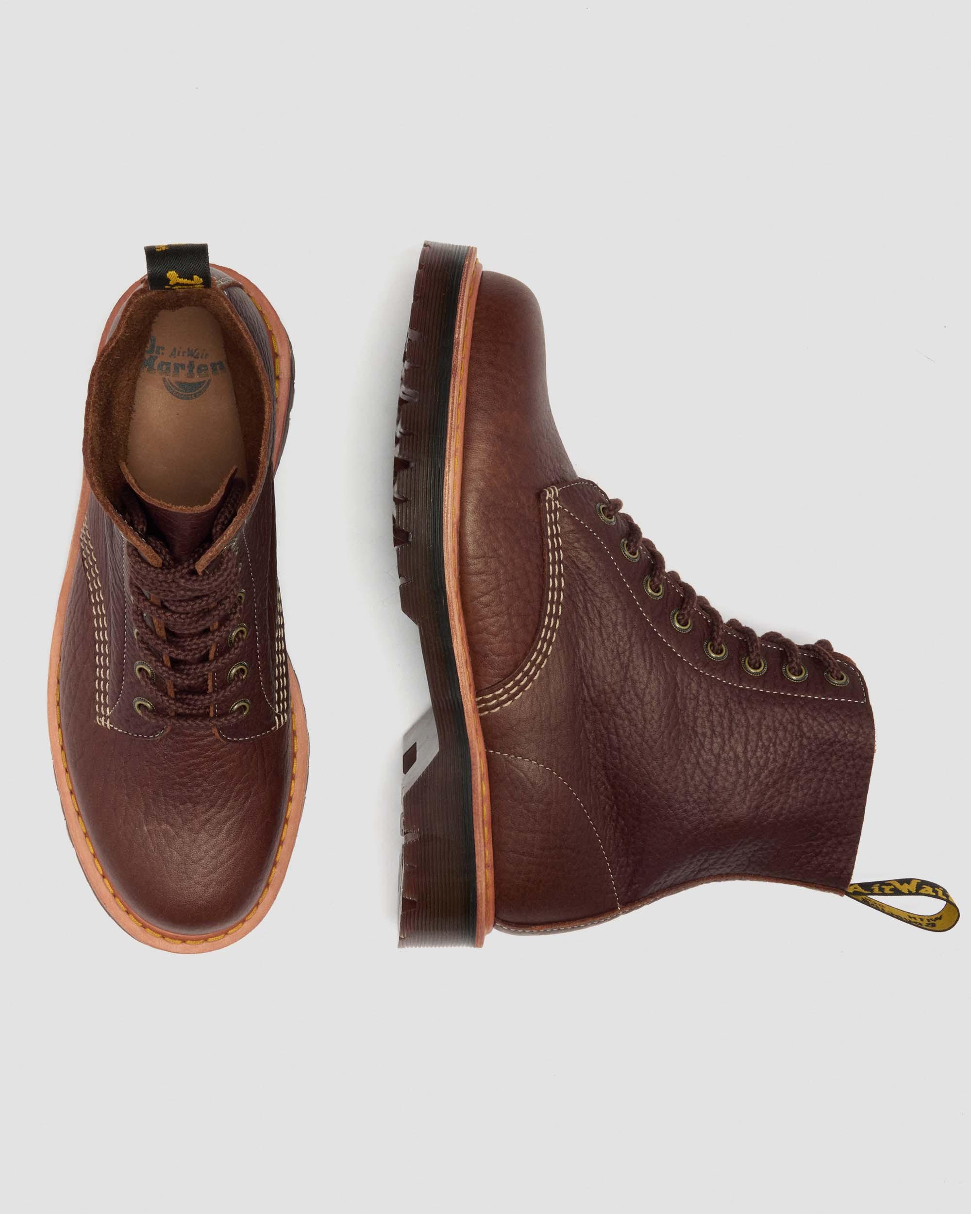 1460-støvler i Wild Grain-læder in Sepiabrun