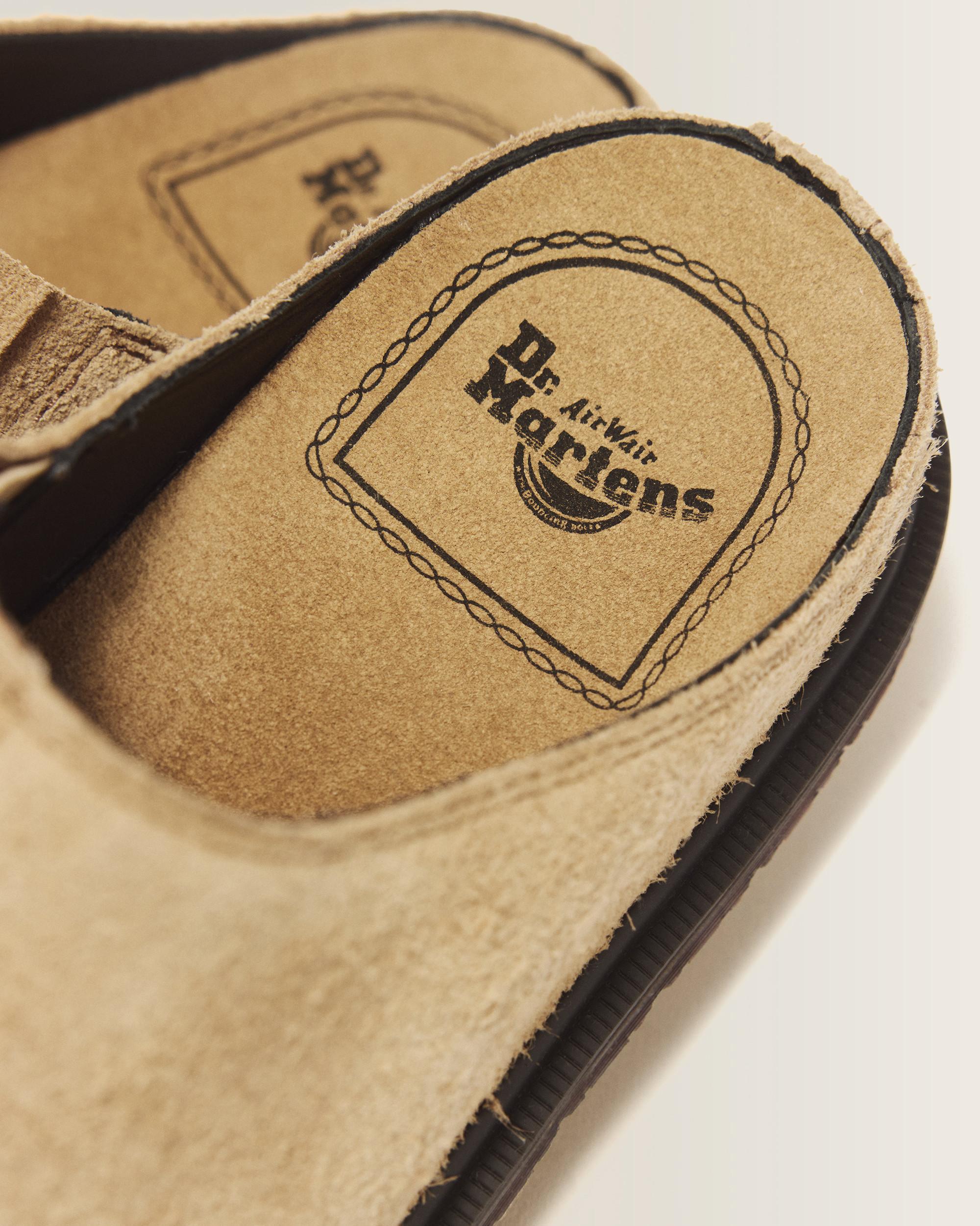 San Hairy Suede Mules in Savannah Tan | Dr. Martens display picture 1