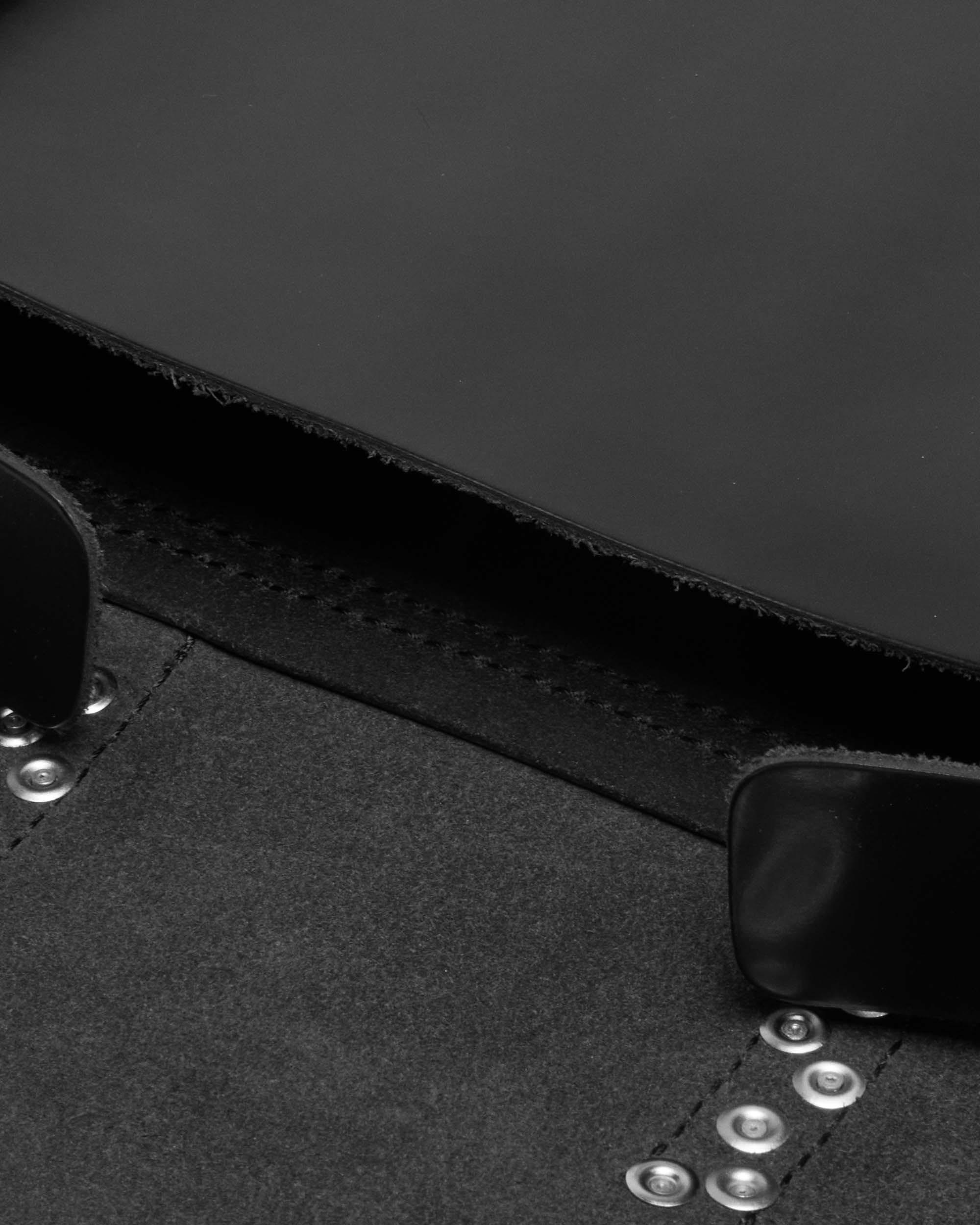 7 Inch Studded Leather Satchel in Black