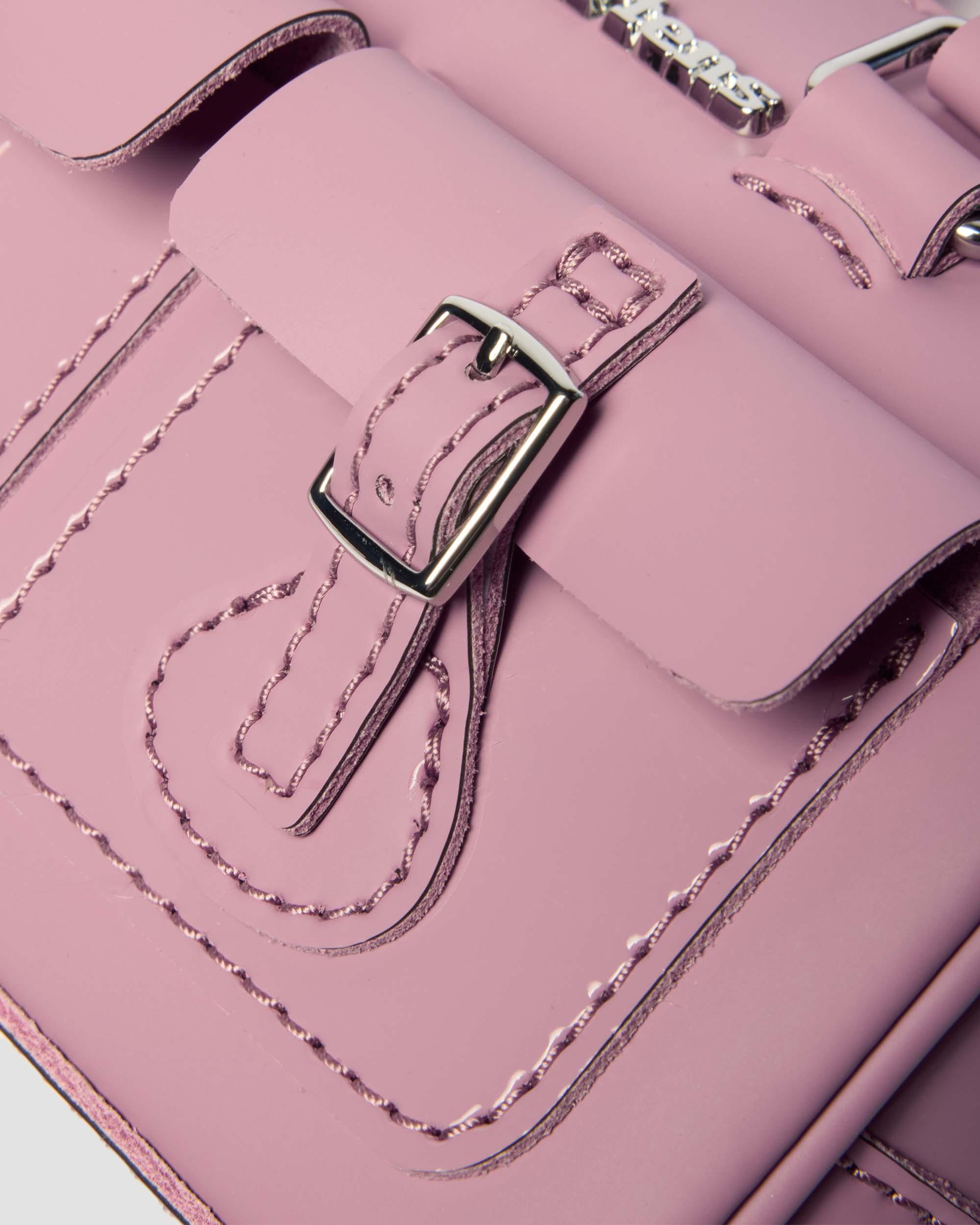 Mini-taske med tophåndtag i laklæder in Pudderrosa