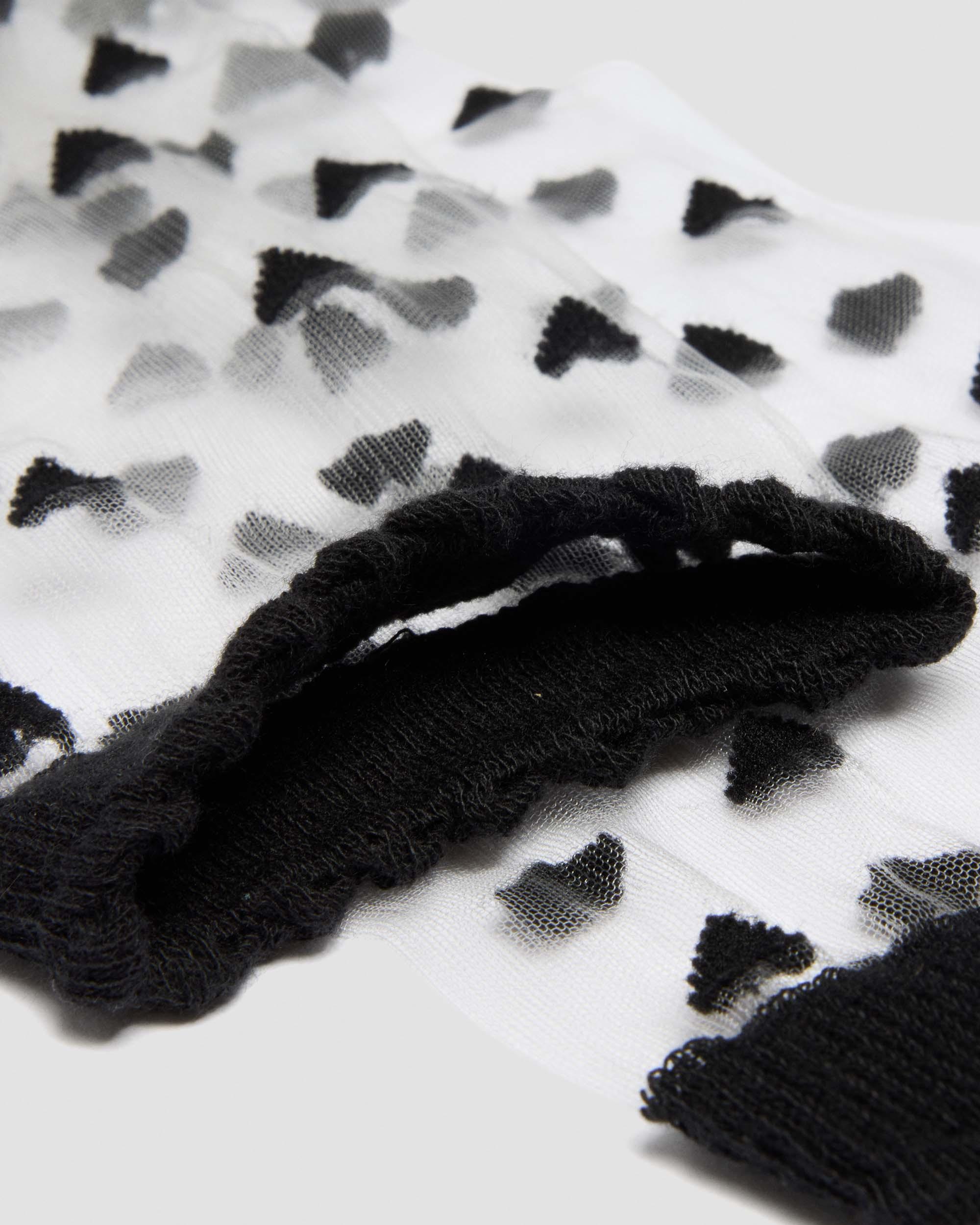Short Heart Mesh Organic Cotton Blend Socks in BLACK