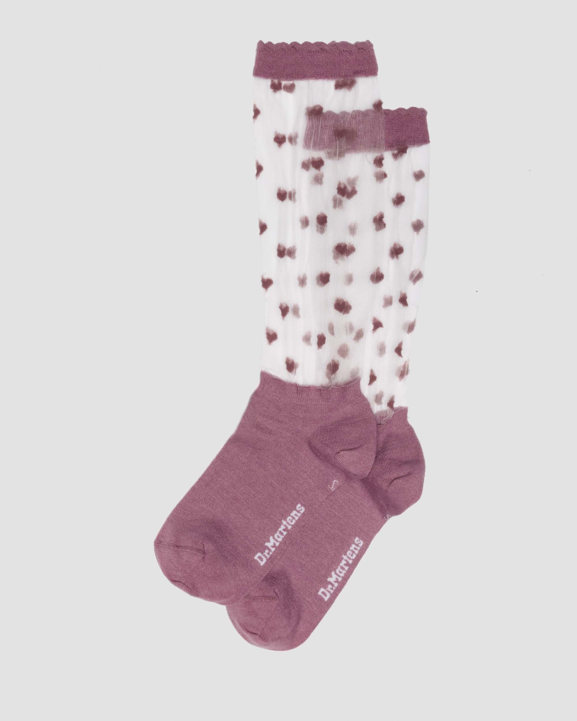 Short Heart Mesh Organic Cotton Blend Socks in DUSTY ROSE