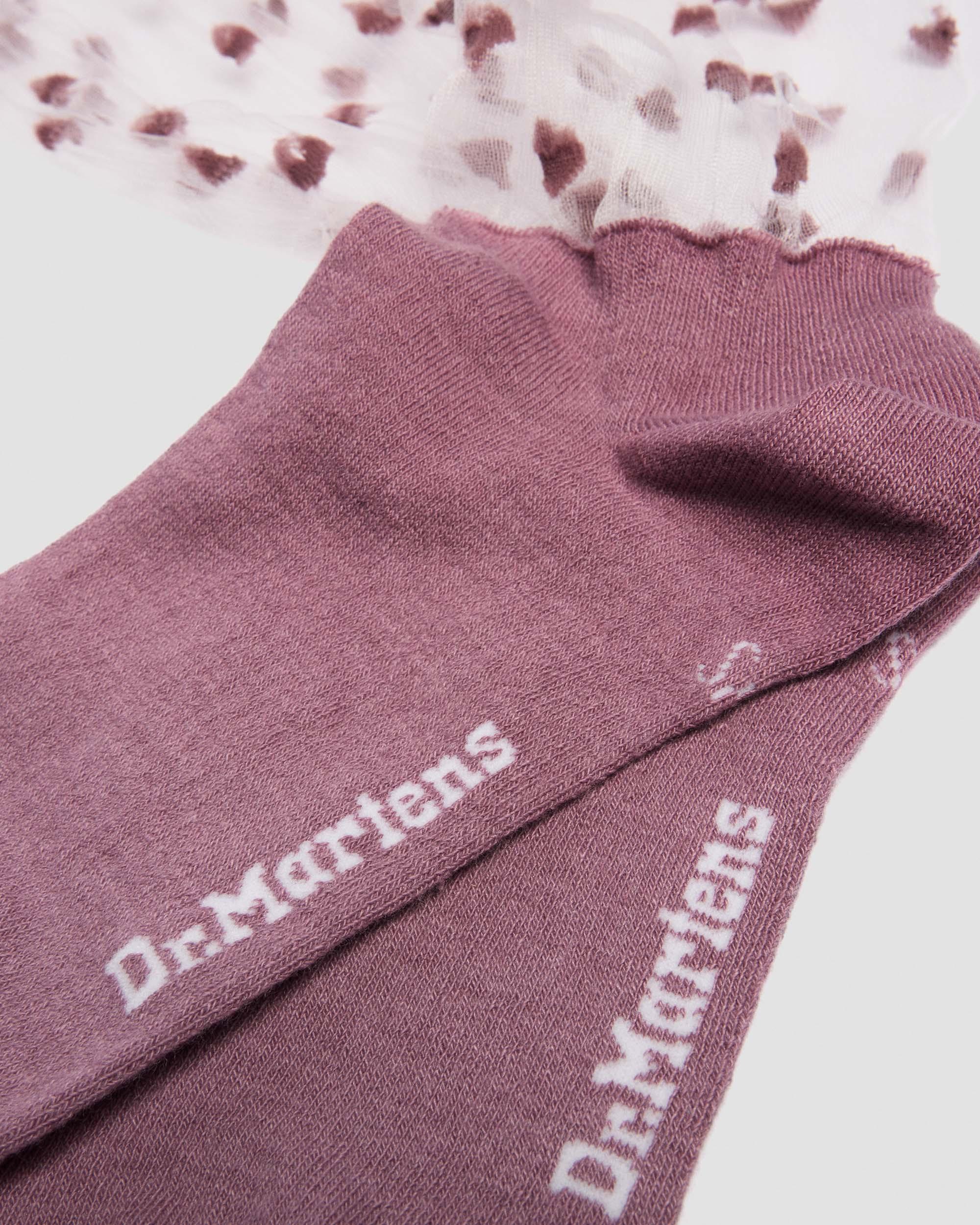 Short Heart Mesh Organic Cotton Blend Socks in DUSTY ROSE