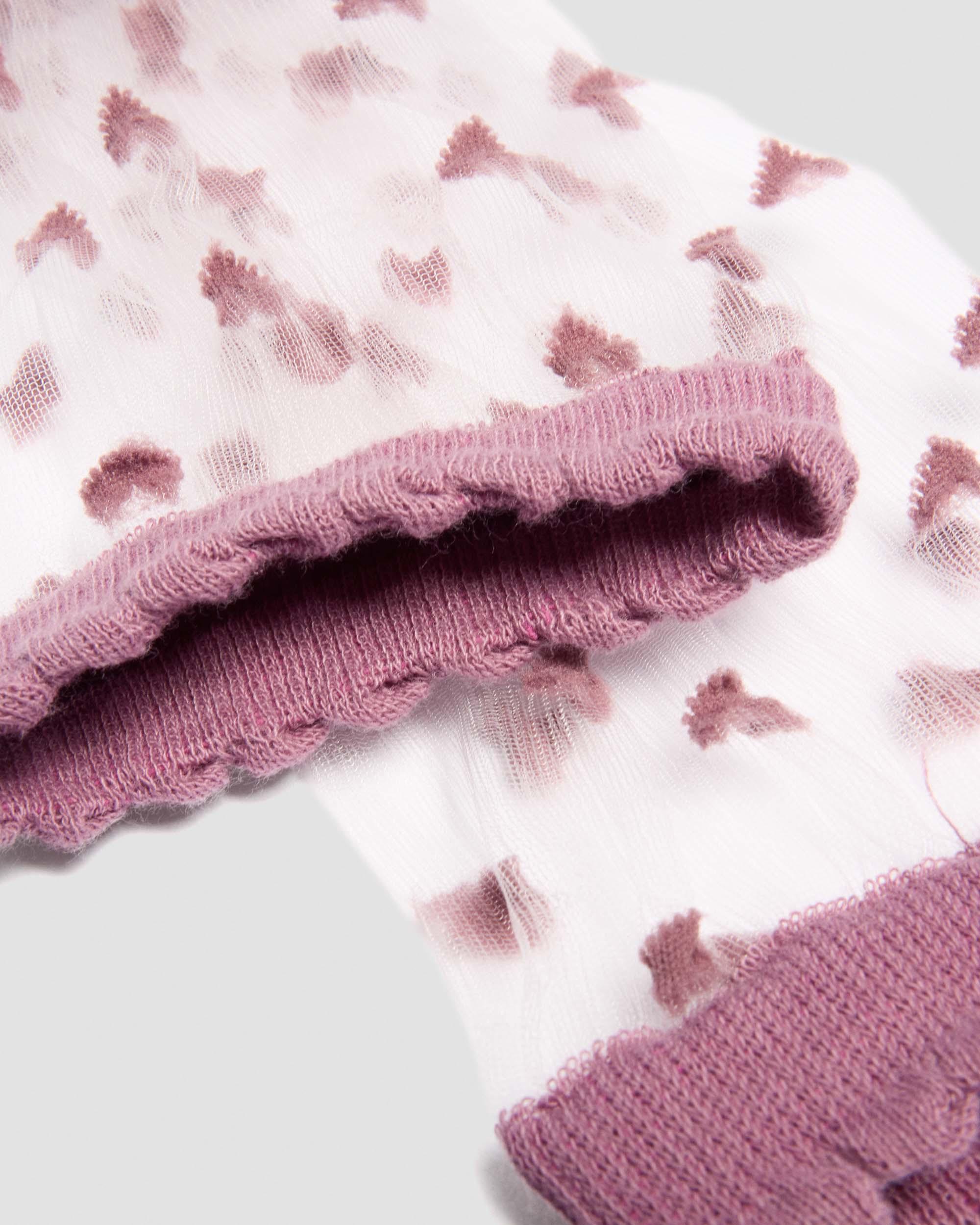 Short Heart Mesh Organic Cotton Blend Socks in DUSTY ROSE