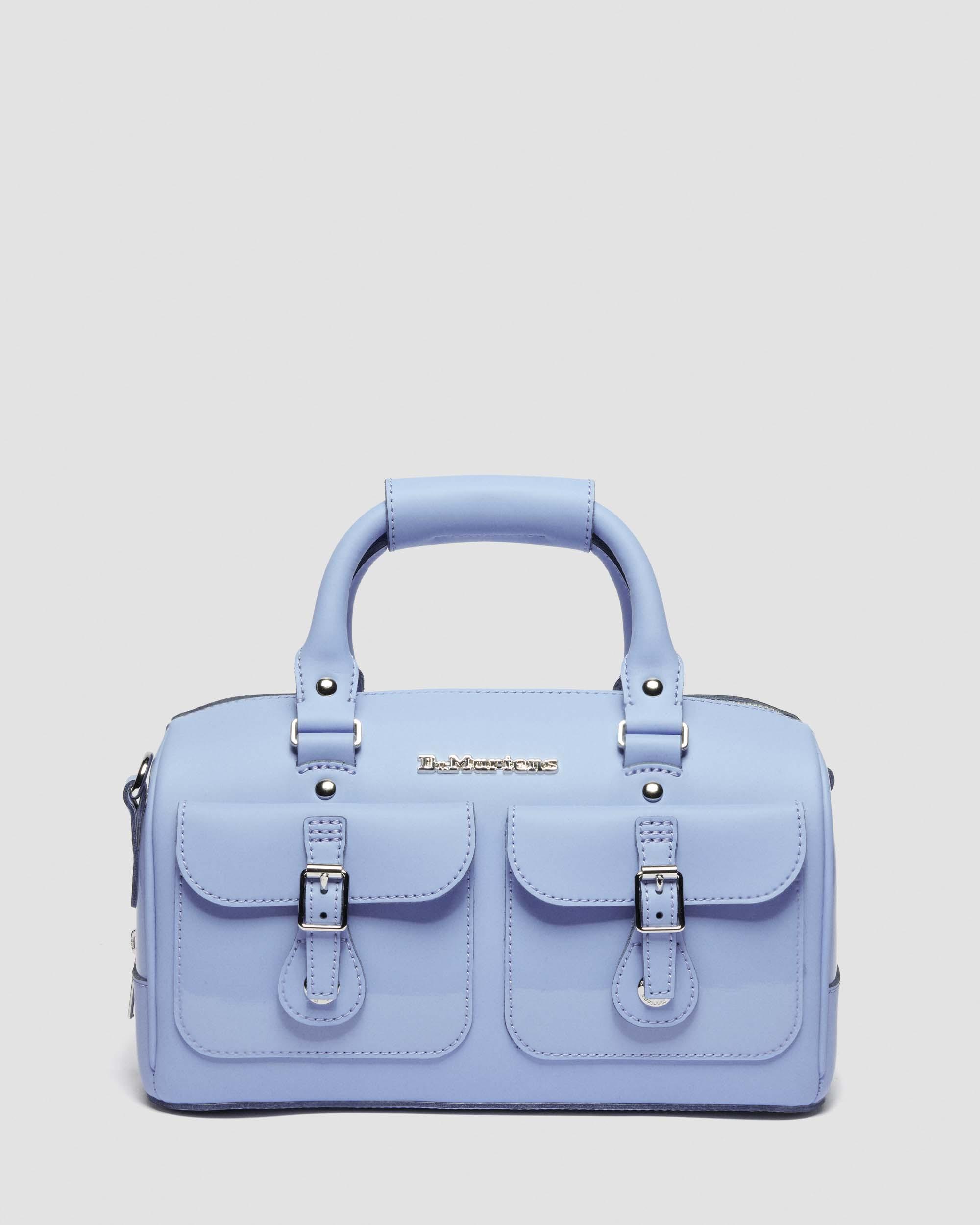 Top Handle Kiev & Patent Leather Bag in Cornflower Blue | Dr. Martens