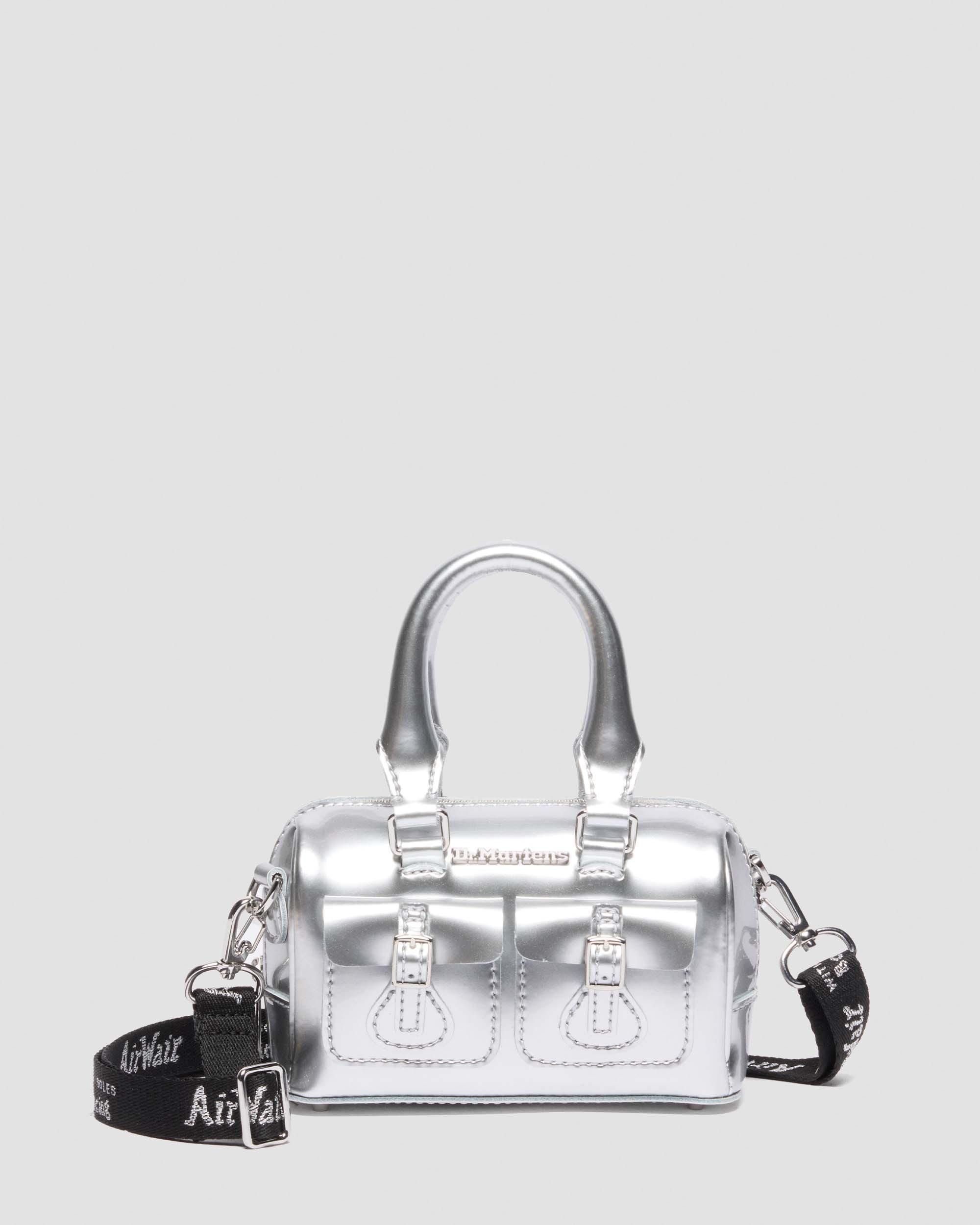 Mini Top Handle Bag Silver Metallic Patent Lamper in Silver