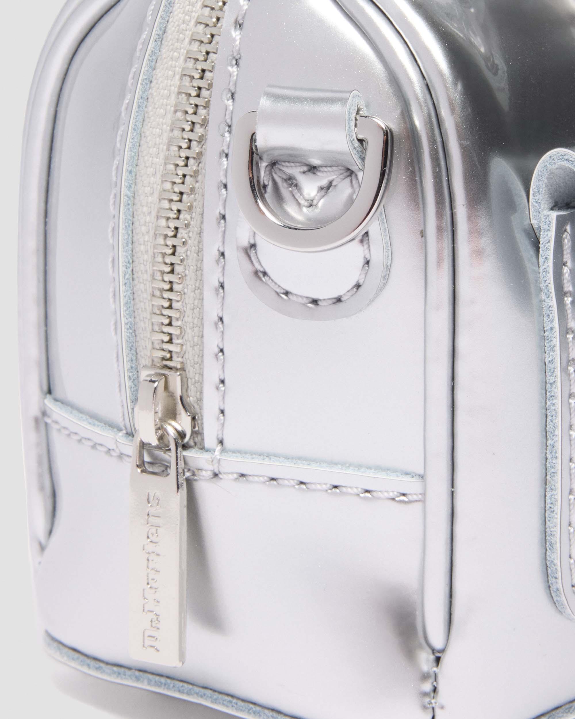 Mini Top Handle Bag Silver Metallic Patent Lamper in Silver