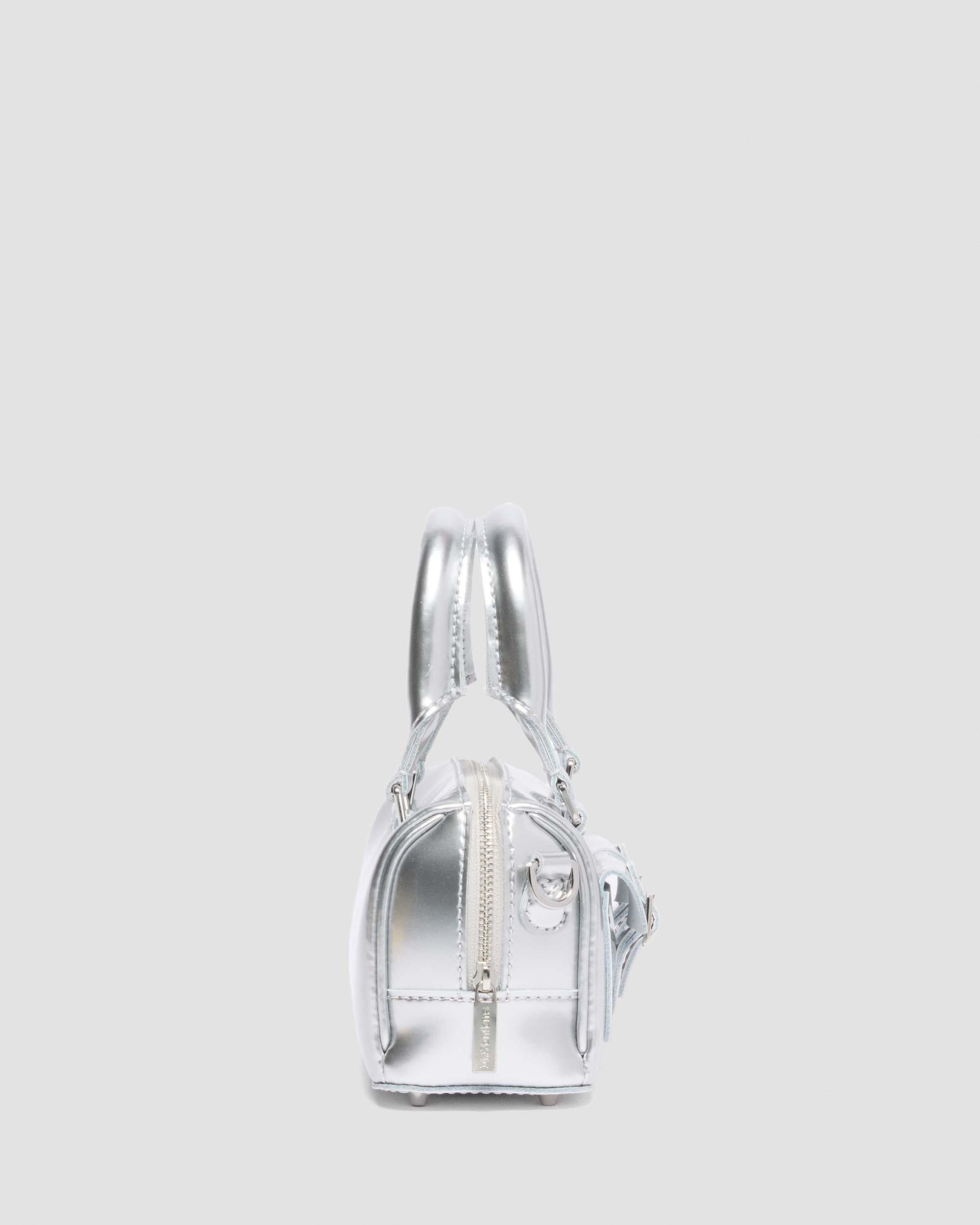 Mini Top Handle Bag Silver Metallic Patent Lamper in Silver
