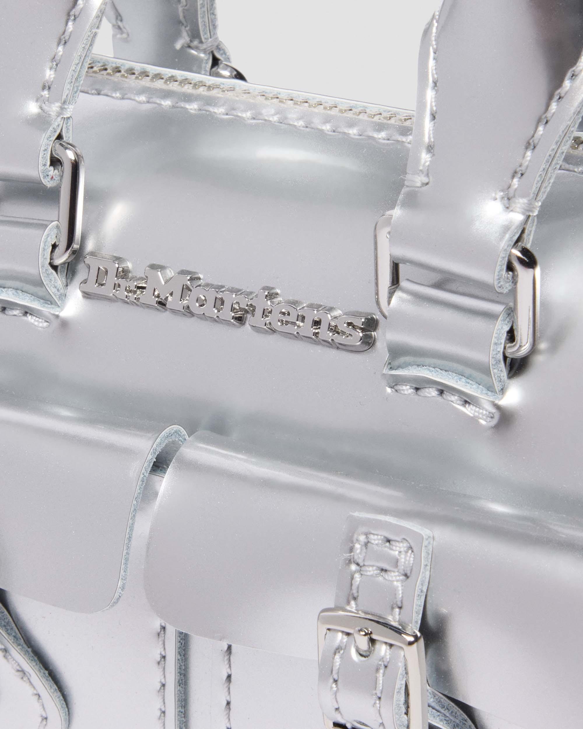 Mini Top Handle Bag Silver Metallic Patent Lamper in Silver