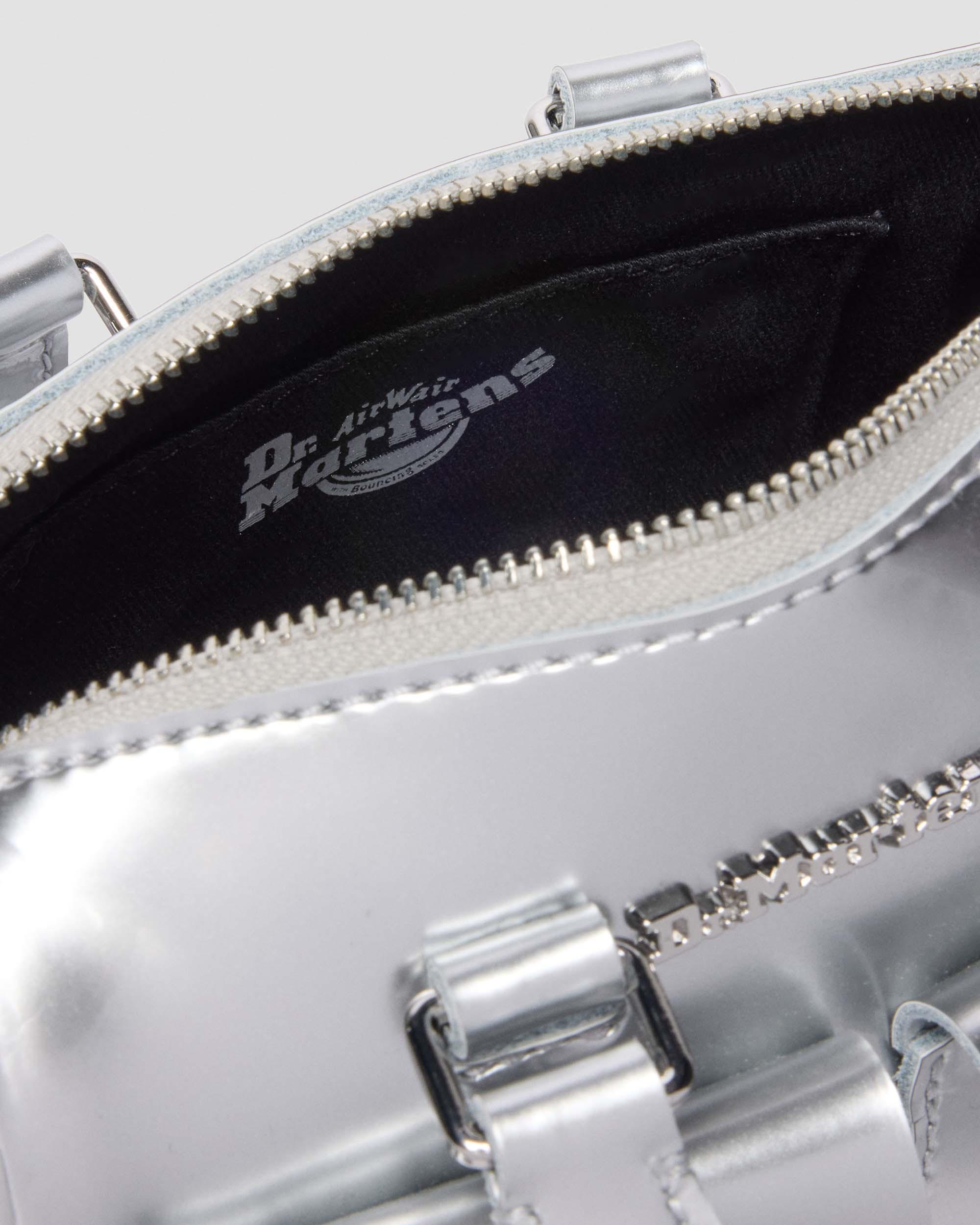 Mini Top Handle Bag Silver Metallic Patent Lamper in Silver