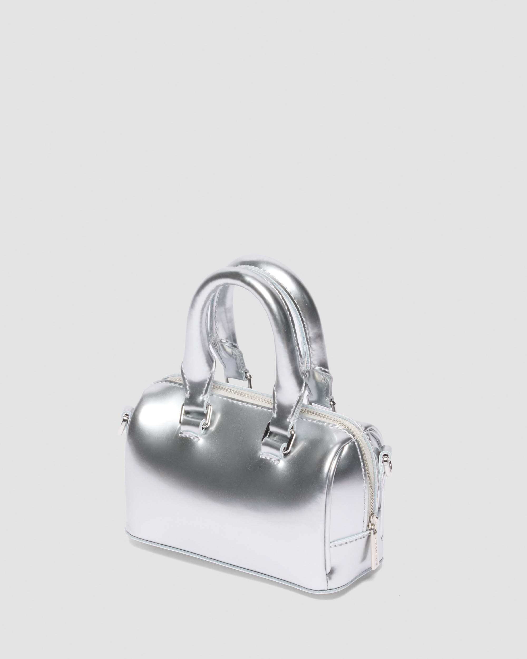 Mini Top Handle Bag Silver Metallic Patent Lamper in Silver