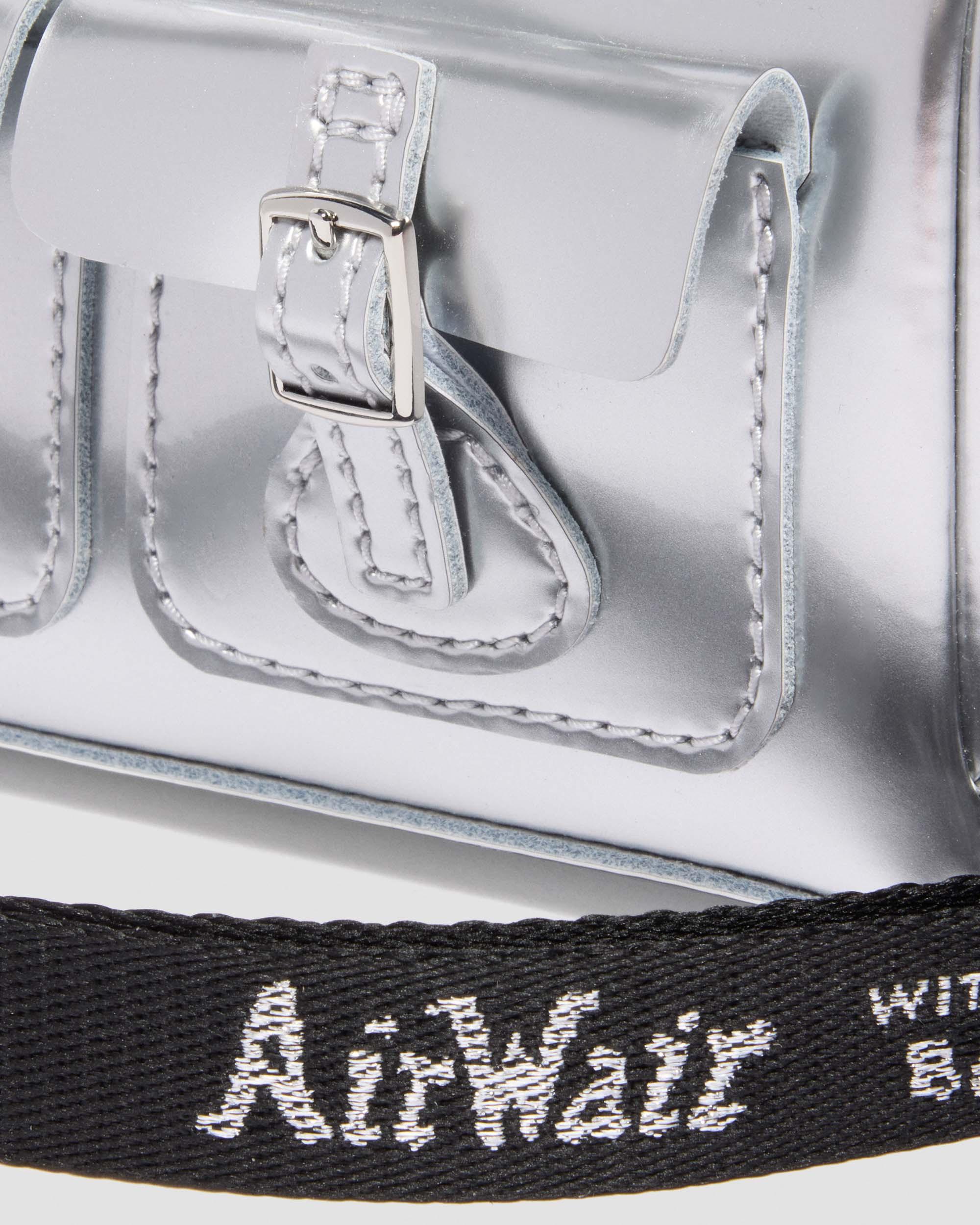 Mini Top Handle Bag Silver Metallic Patent Lamper in Silver