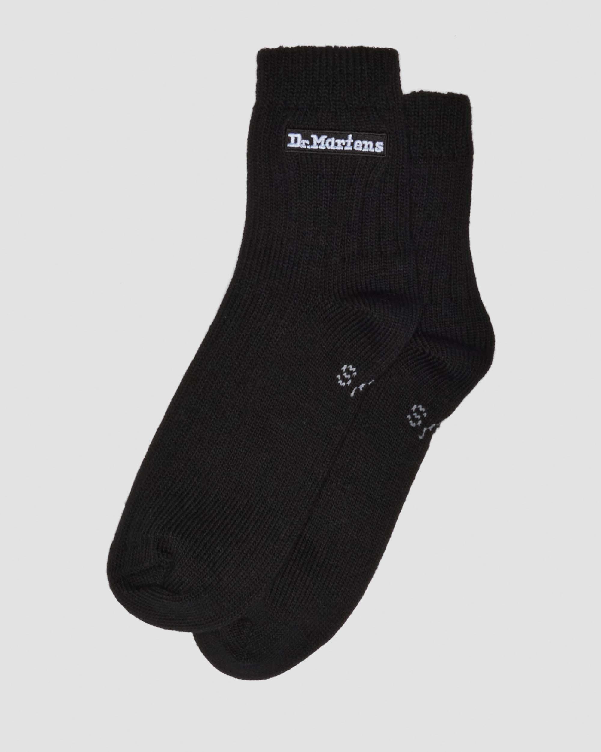 Short Athletic Logo Organic Cotton Blend Socks in Black