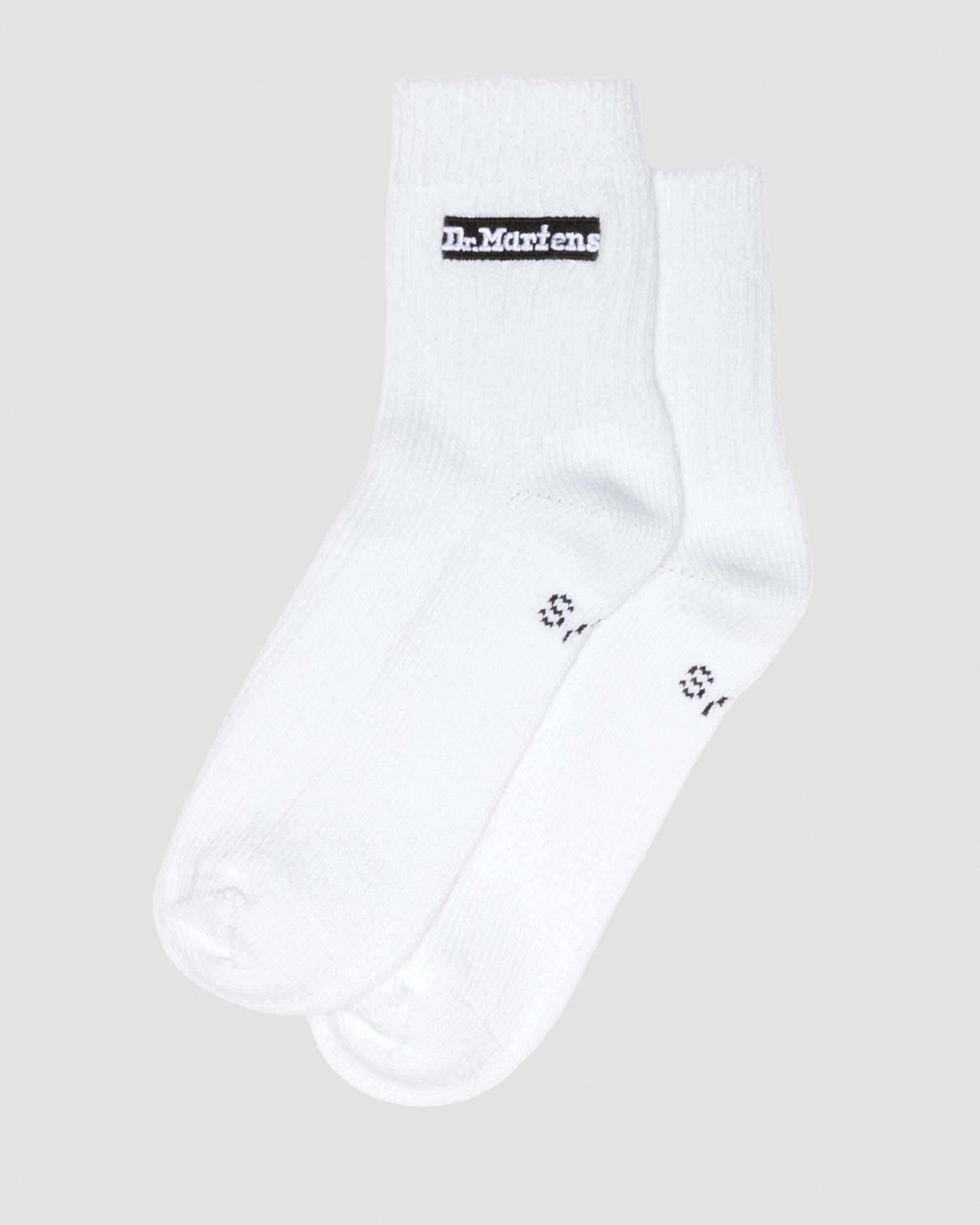 Short Athletic Logo Organic Cotton Blend Socks in White