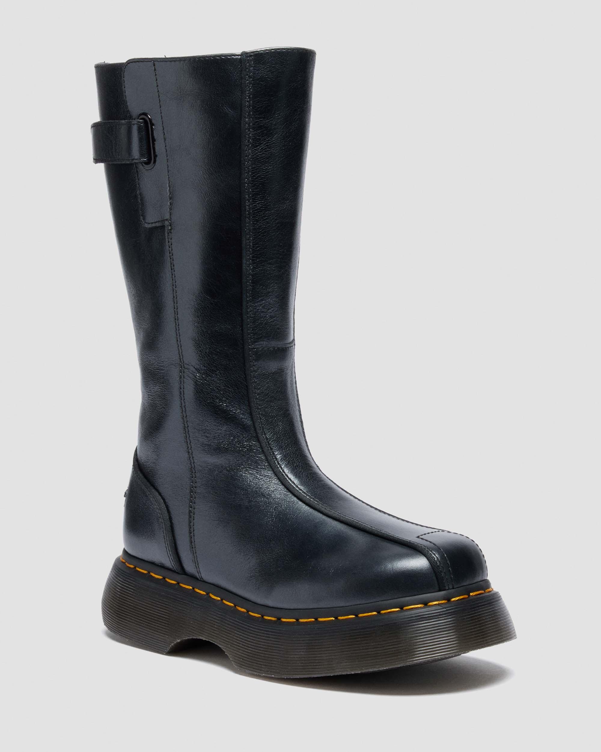 BUZZ HI ECLIPSE LEATHER BOOTS in Black