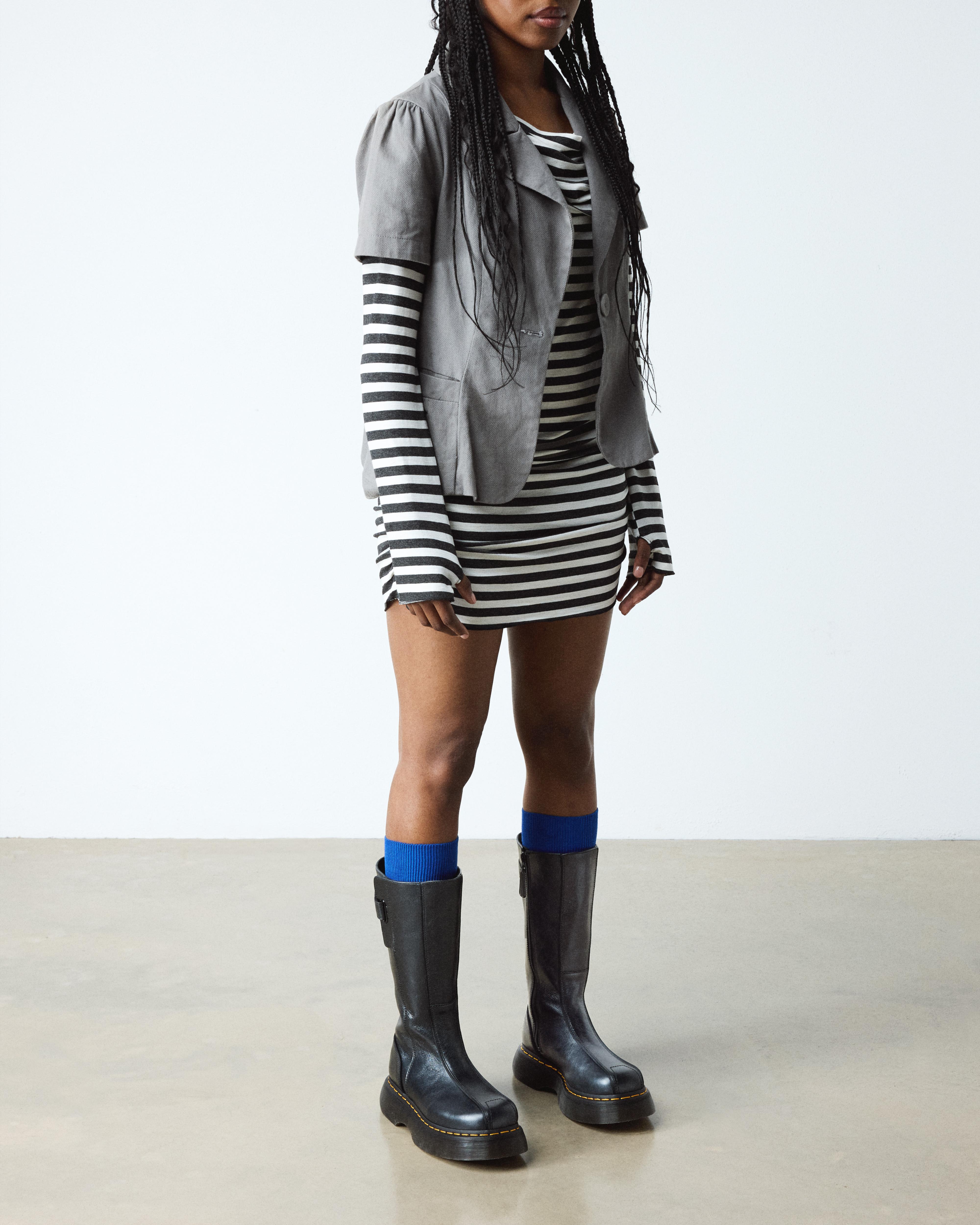 Kasey Virginia Leather Tall Heeled Boots in Black | Dr. Martens