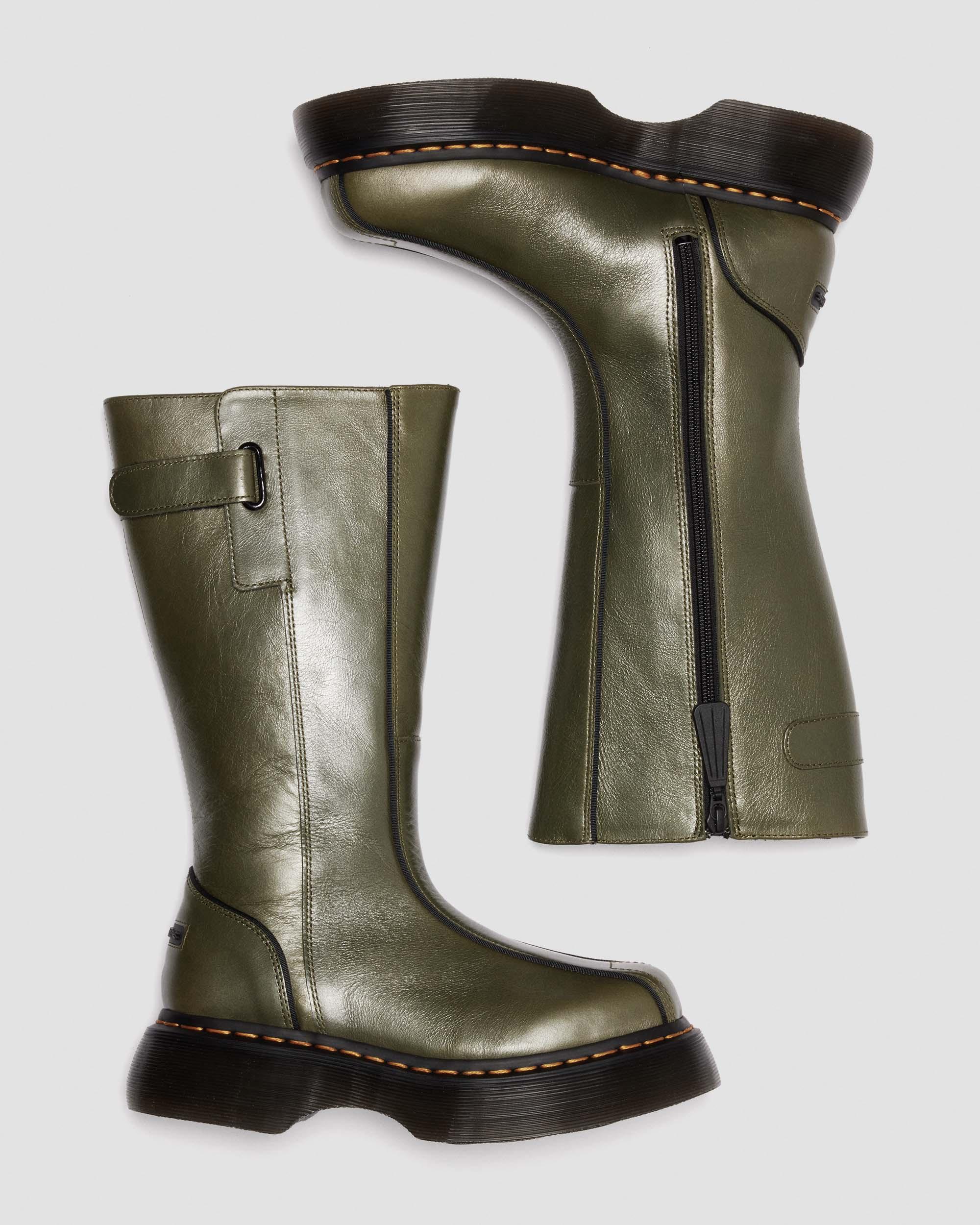 BUZZ HI ECLIPSE LEDER STIEFEL in Olivgrün Grün