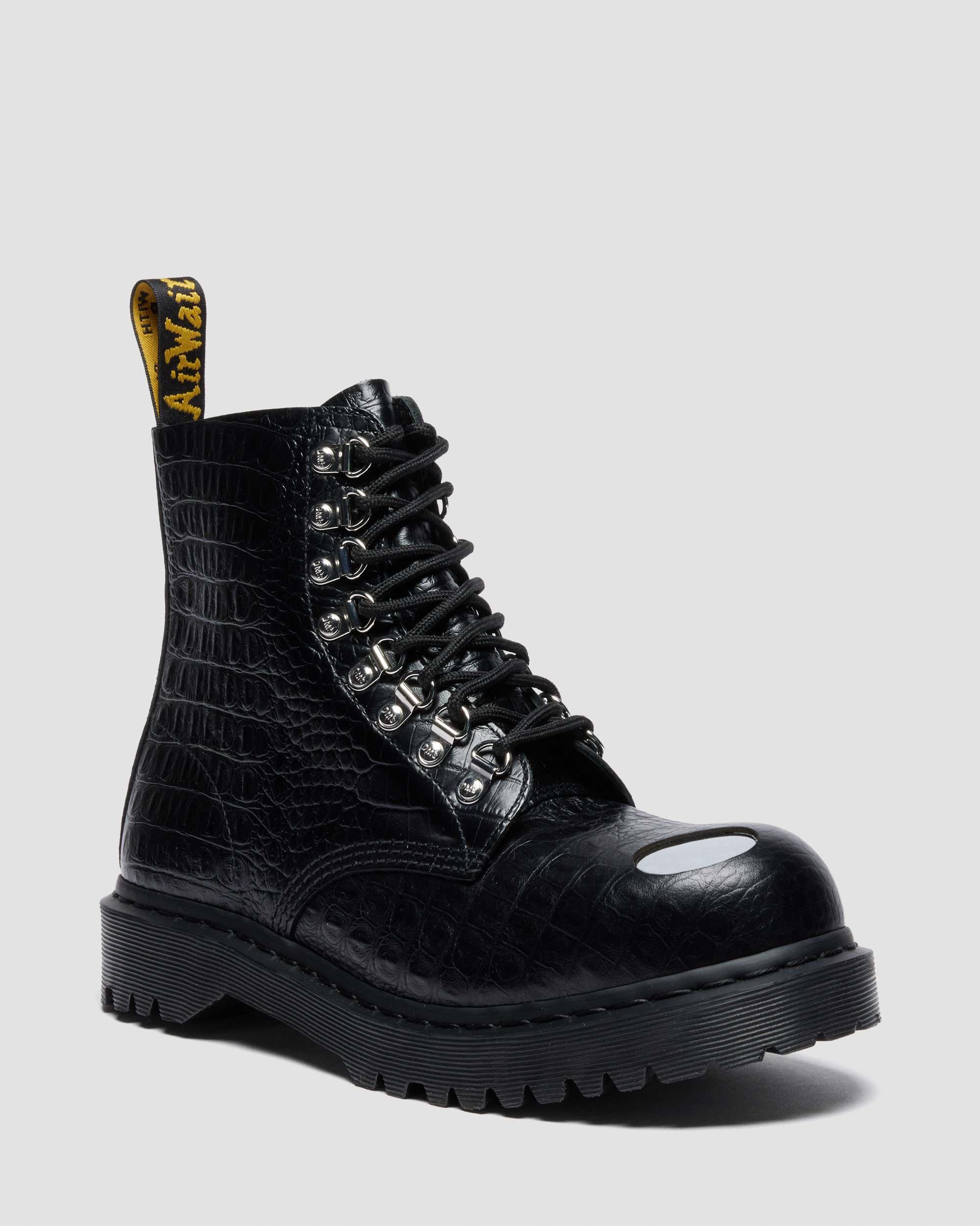 1460 PASCAL BEX STEEL TOE LEATHER BOOTS in Noir