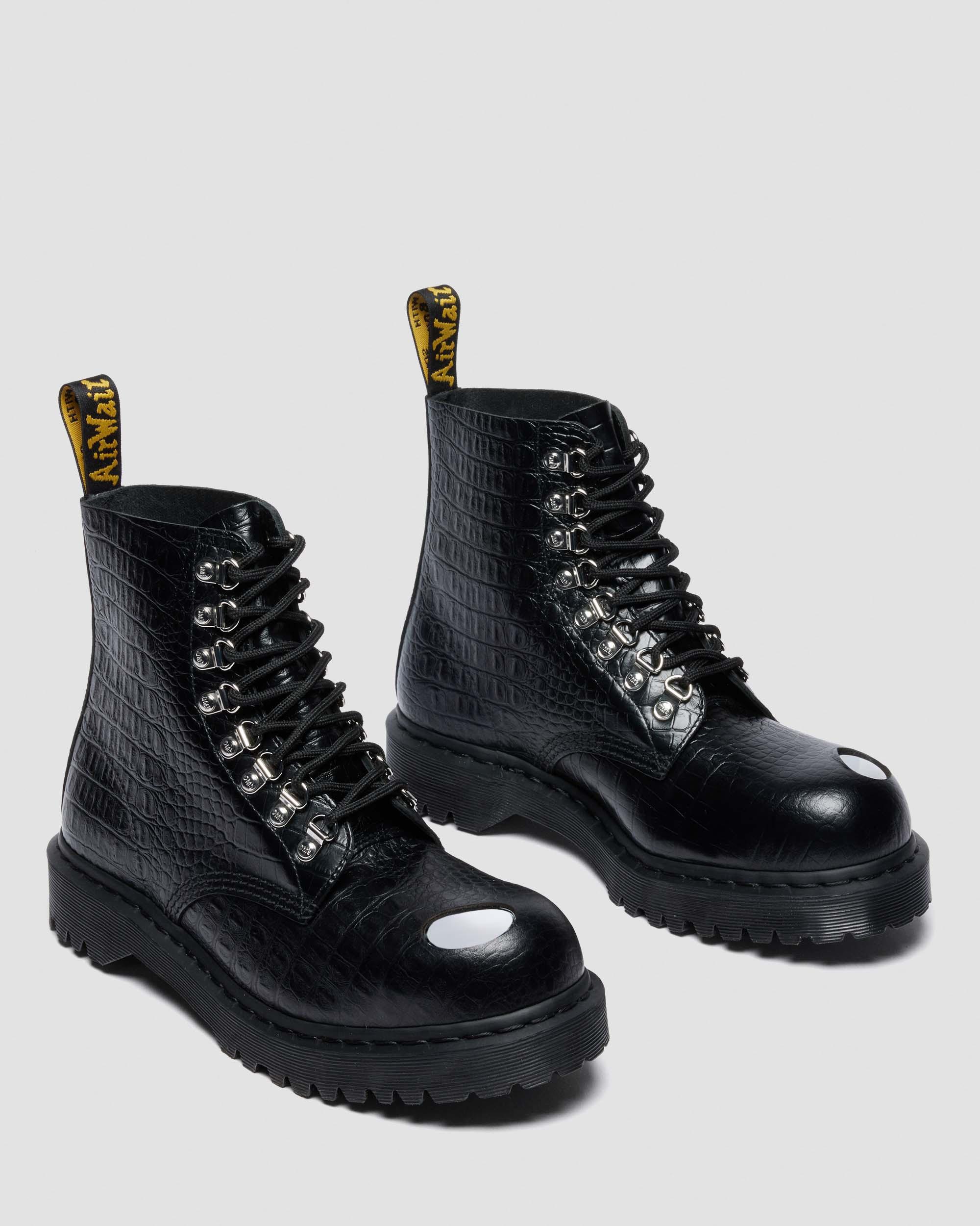 1460 PASCAL BEX STEEL TOE LEATHER BOOTS in Noir