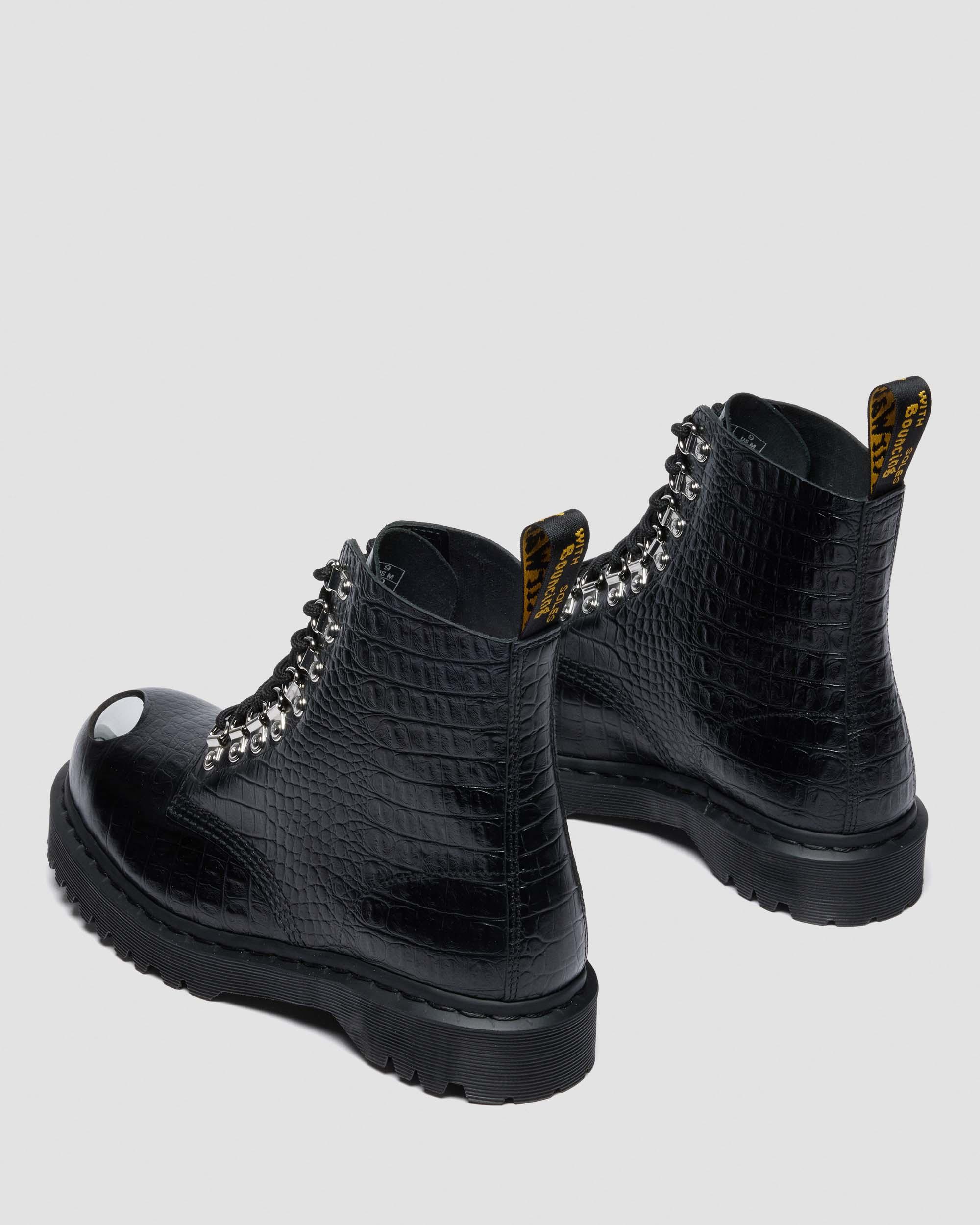 1460 PASCAL BEX STEEL TOE LEATHER BOOTS in Noir