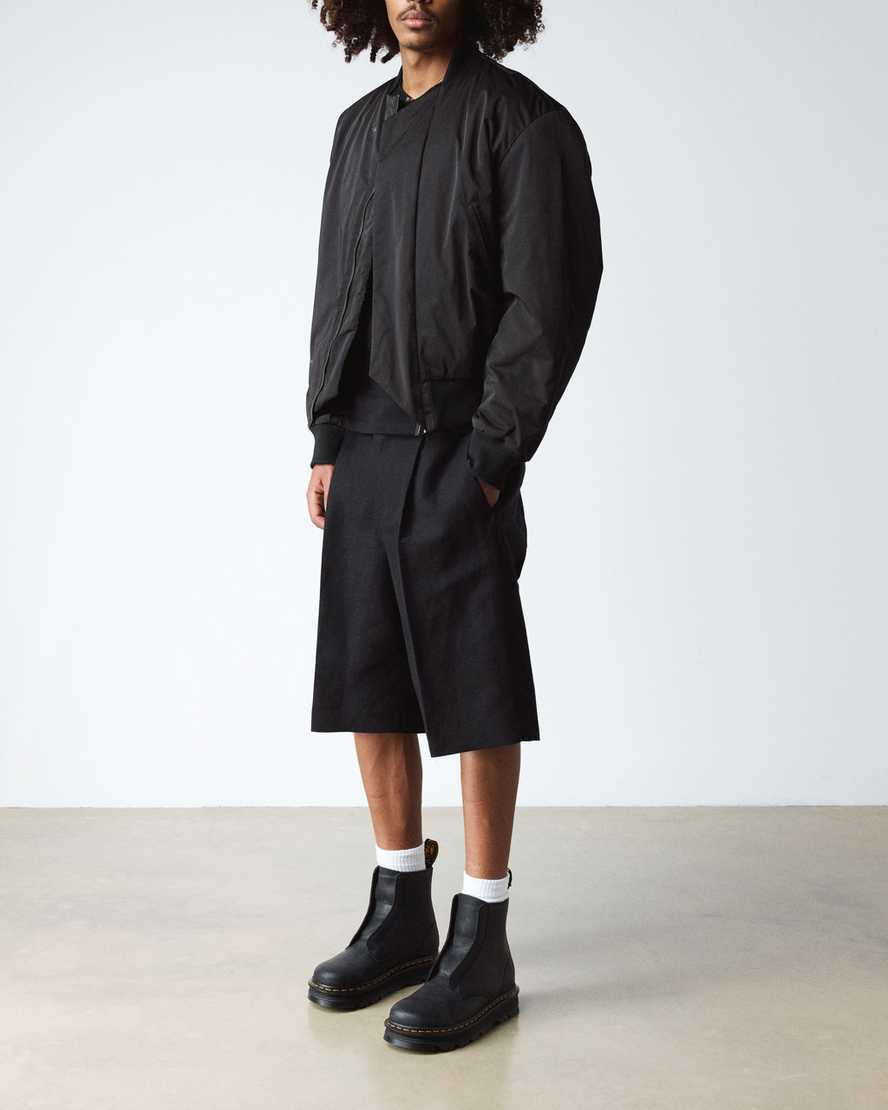 Dr. Martens Zebzag Laceless Slip On Leather Boots In Black