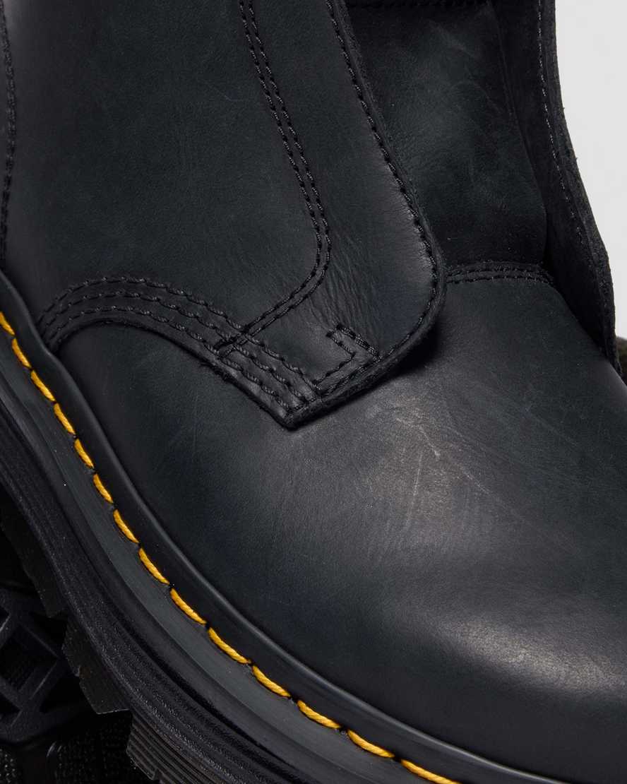 Dr. Martens Zebzag Laceless Slip On Leather Boots In Black