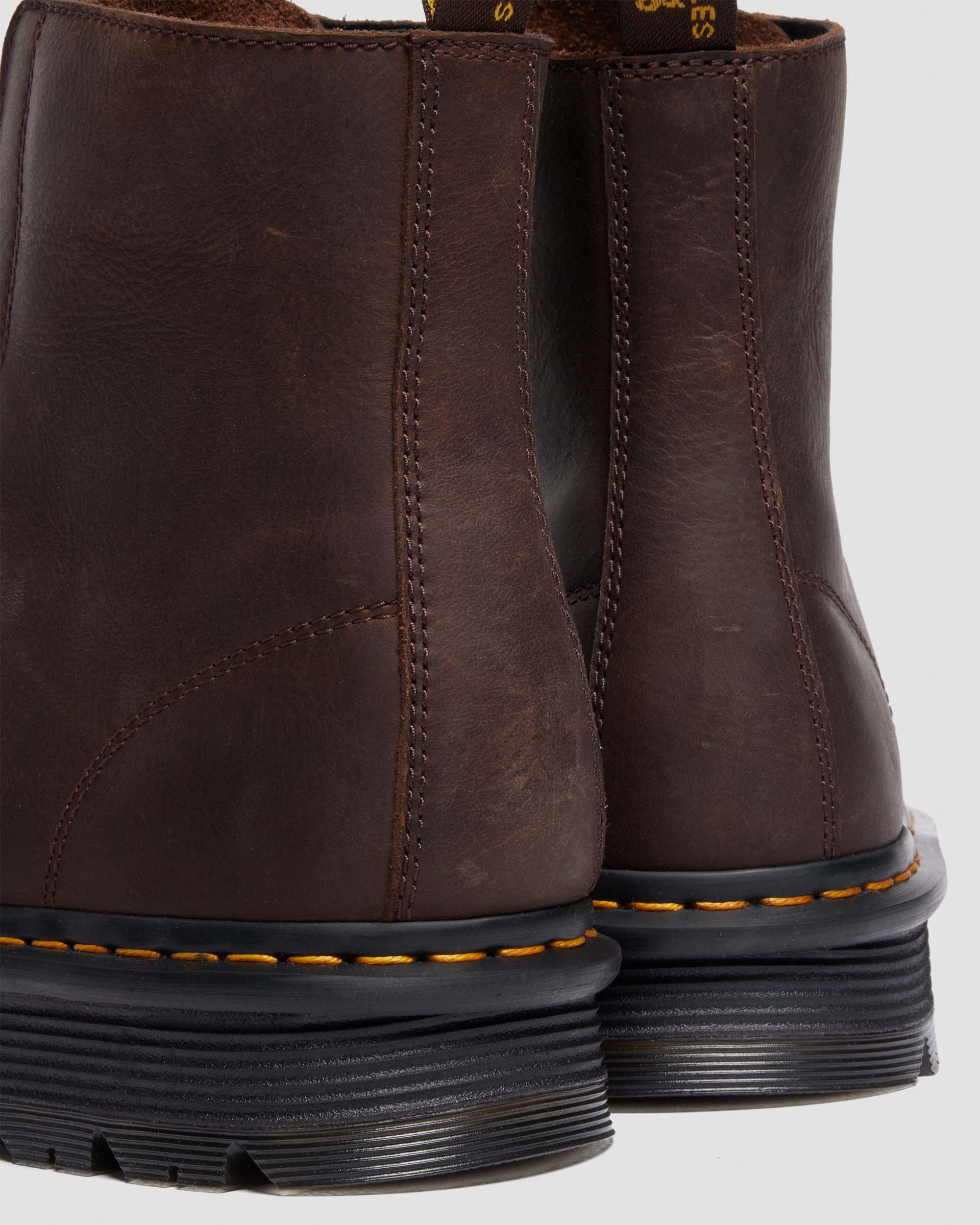 Dr. Martens Zebzag Laceless Slip On Leather Boots In Brown