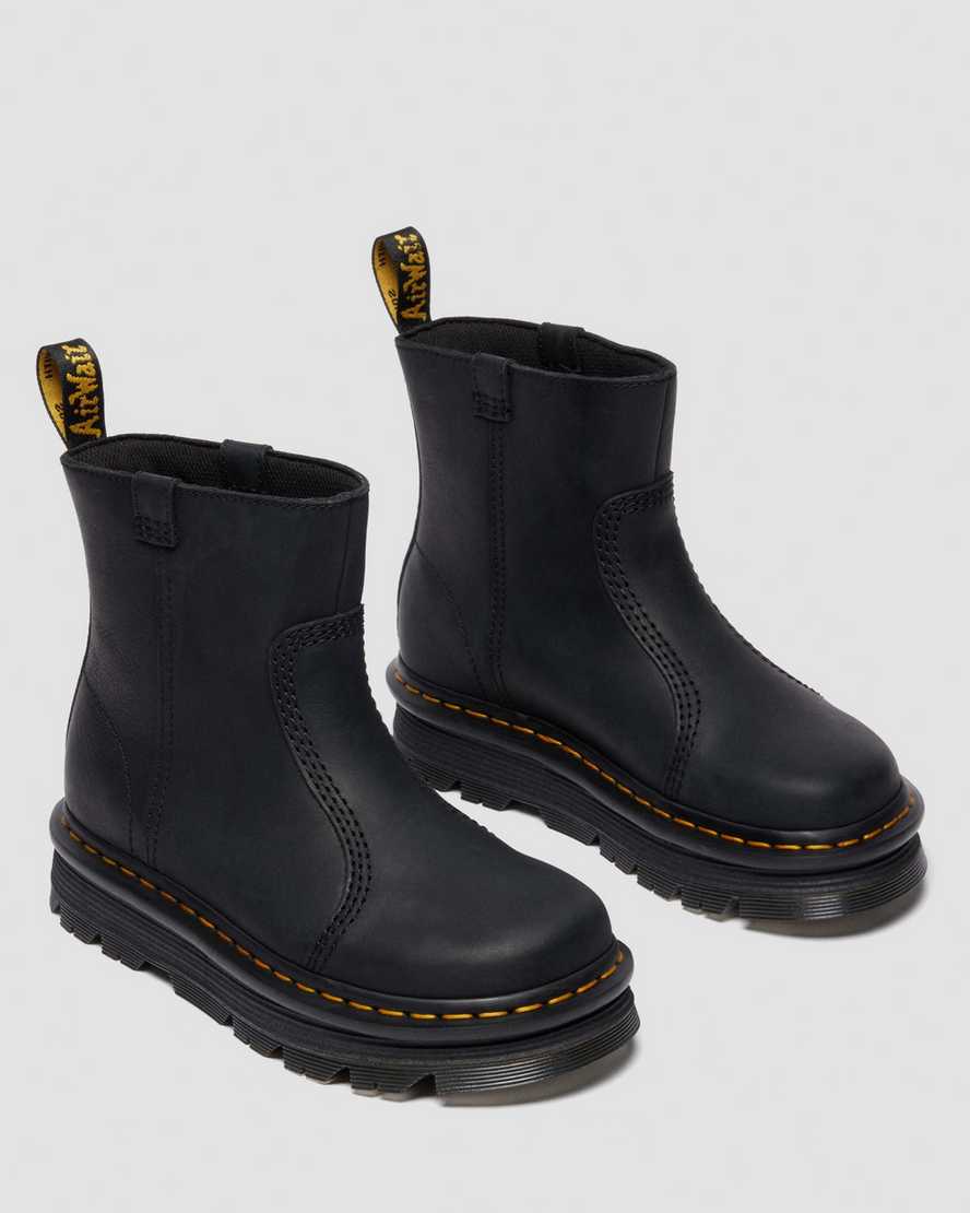 Dr. Martens' Zebzag Rigger Slip On Leather Boots In Multi