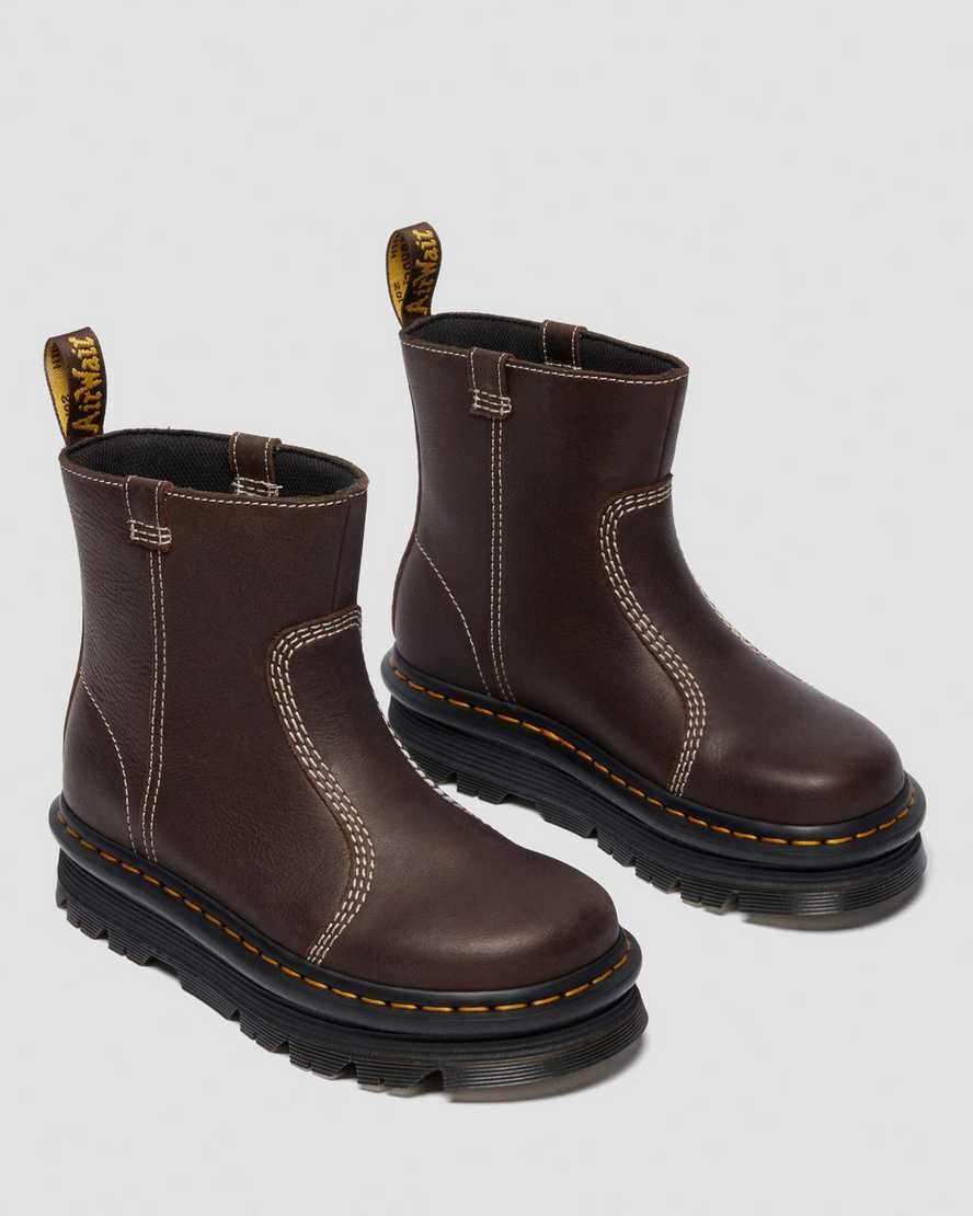 Dr. Martens' Zebzag Rigger Slip On Leather Boots In Multi