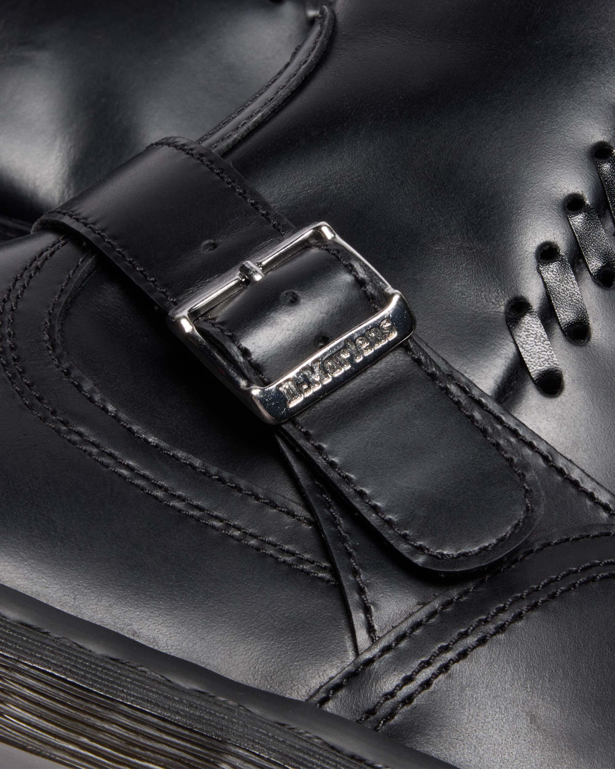 STIVALI ALTI BIKER ANISTONE IN PELLE ORLEANS  in Nero